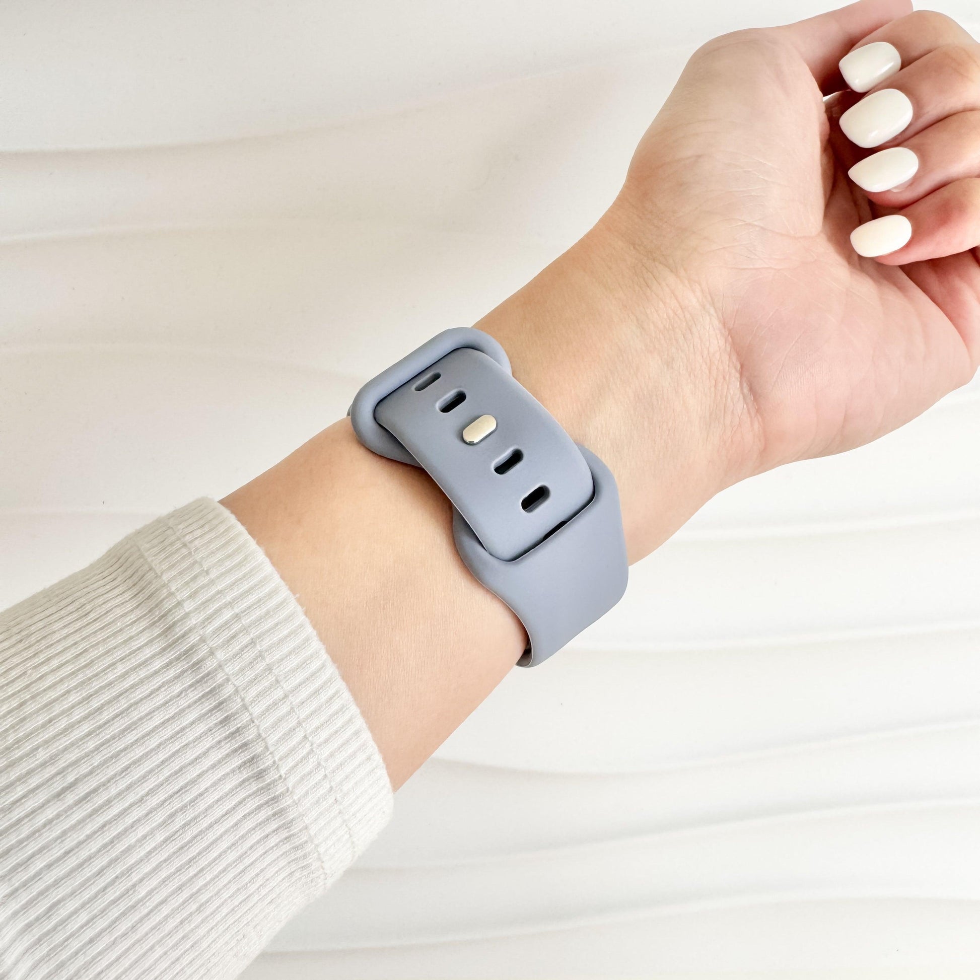 Classic Silicone Knob Apple Watch Band - Lavender Grey