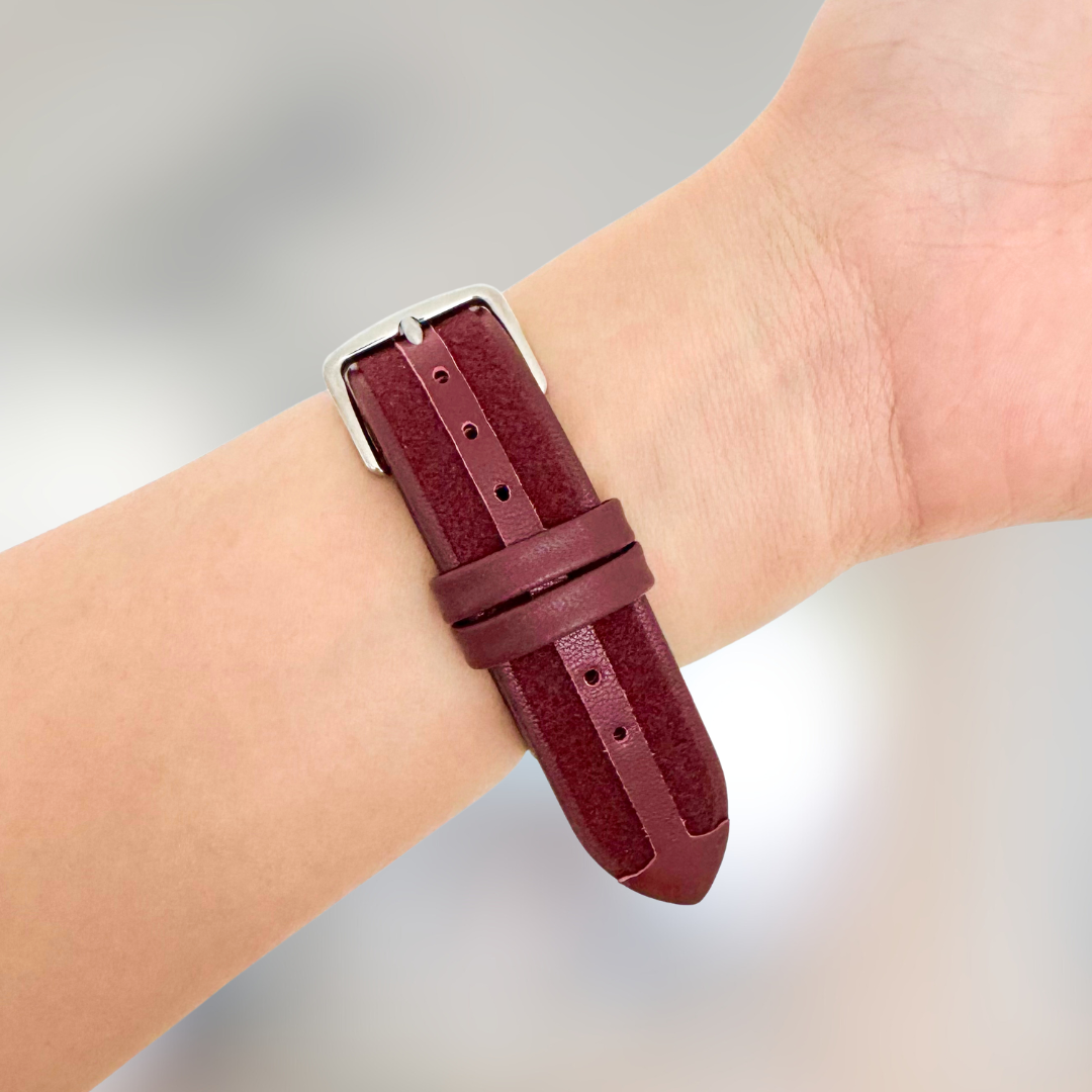 Samba Suede Leather Apple Watch Band - Wine Red