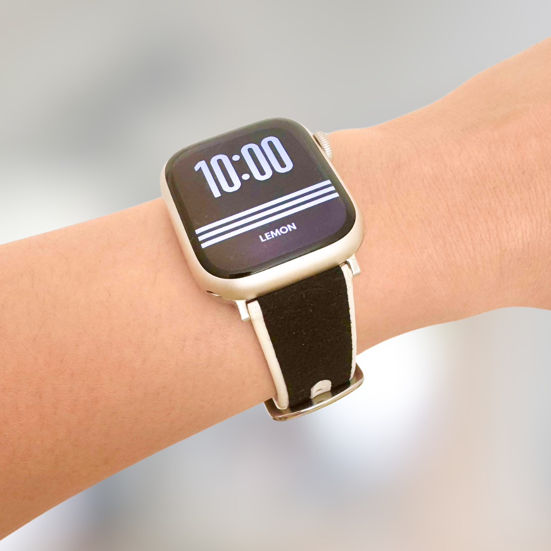 Samba Suede Leather Apple Watch Band - Black