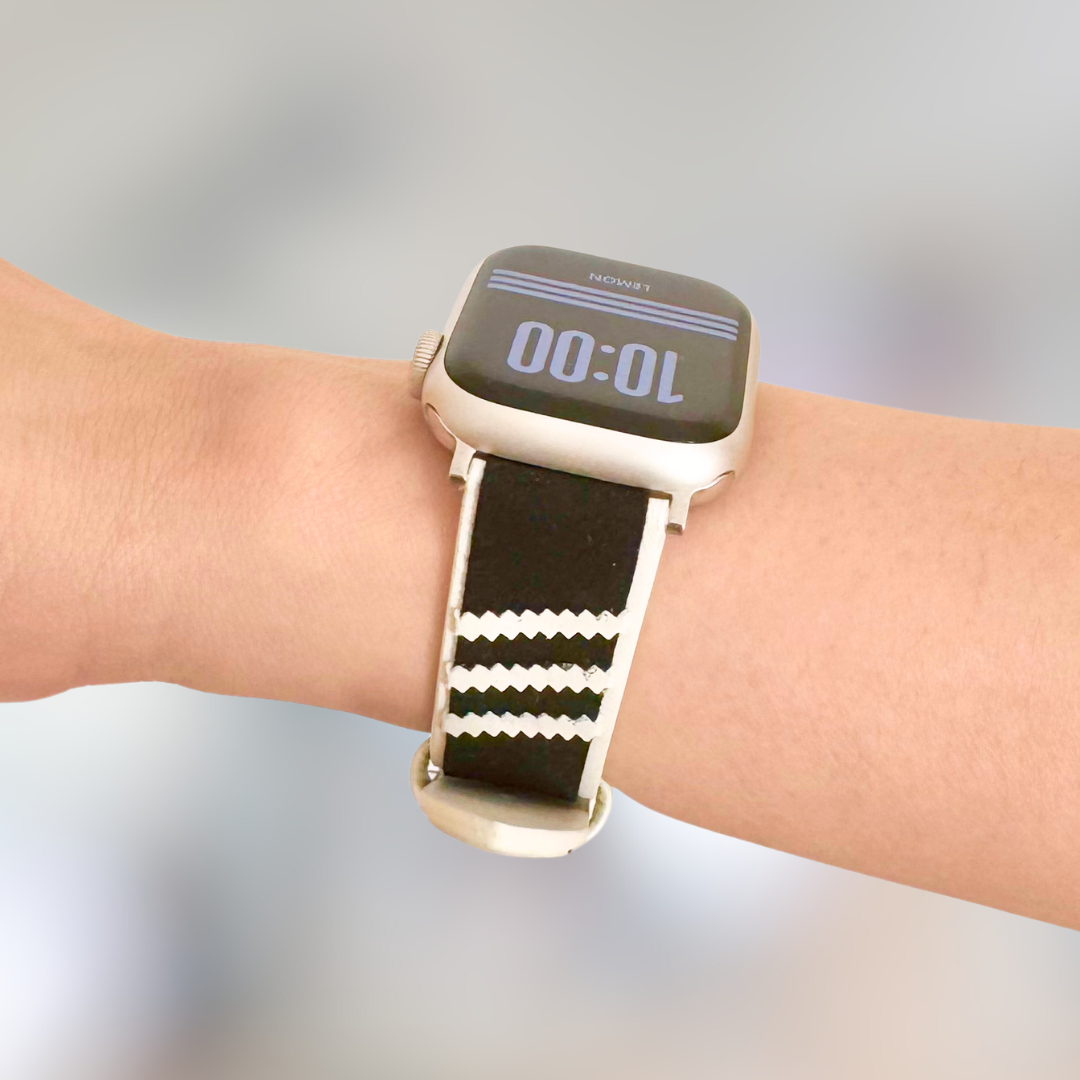 Samba Suede Leather Apple Watch Band - Black