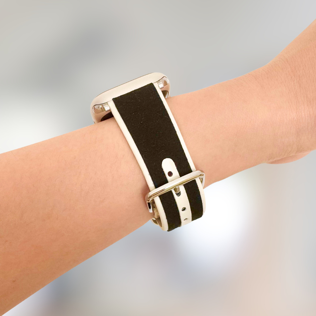 Samba Suede Leather Apple Watch Band - Black