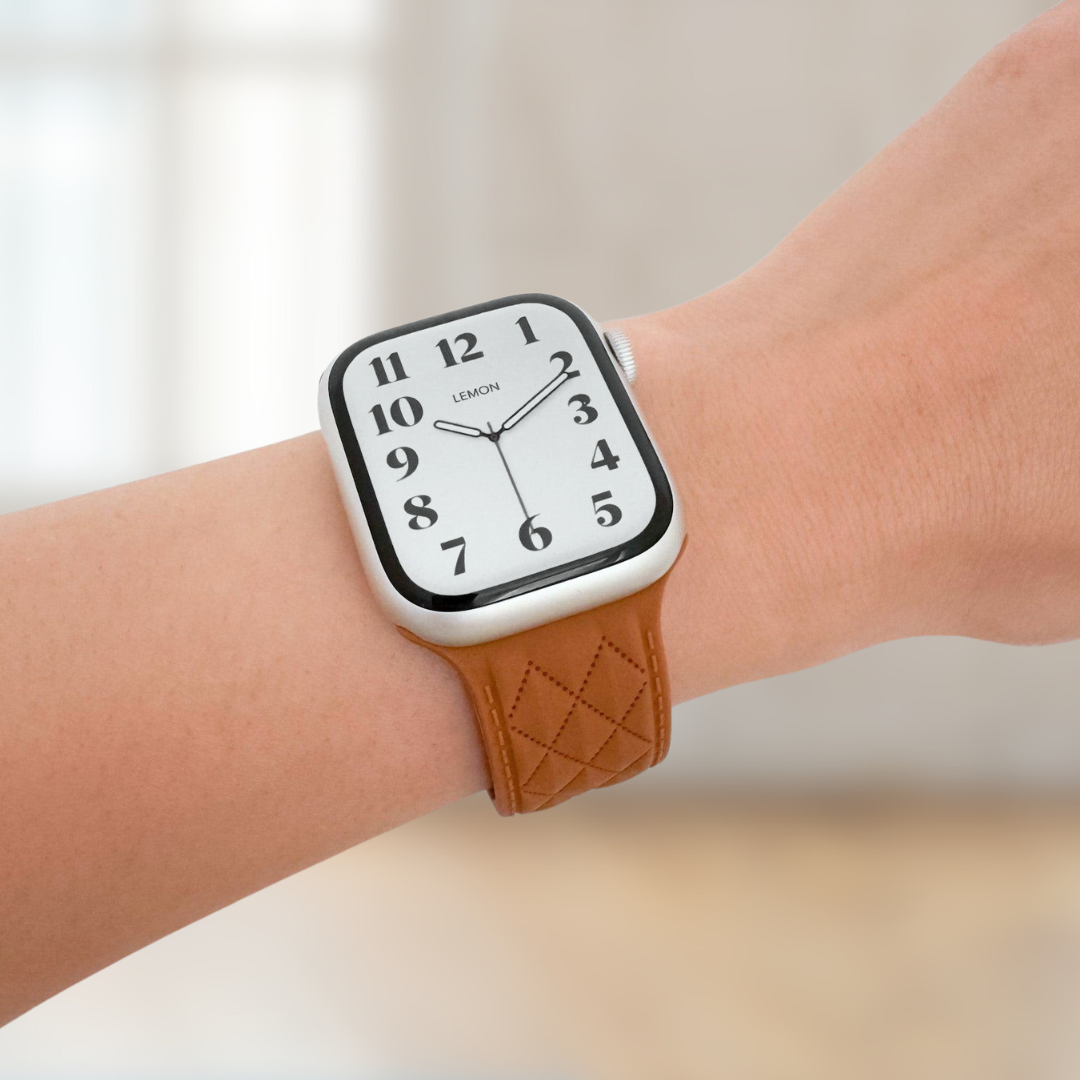 Lattice Silicone Apple Watch Band - Brown