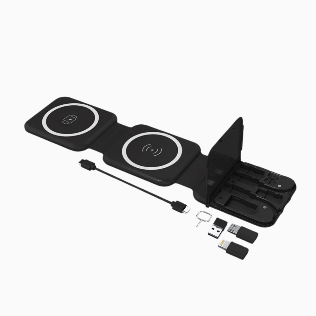 2-in-1 Magsafe Wireless Charger with Accessories-Black
