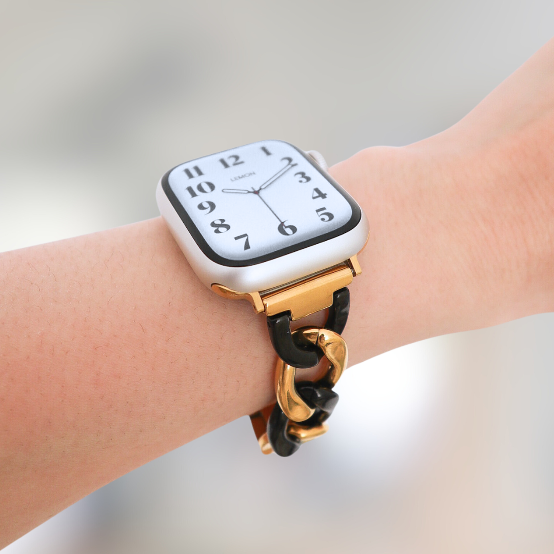 (St-Steel) Two Tone Timeless Apple Watch Bracelet - Black & Gold