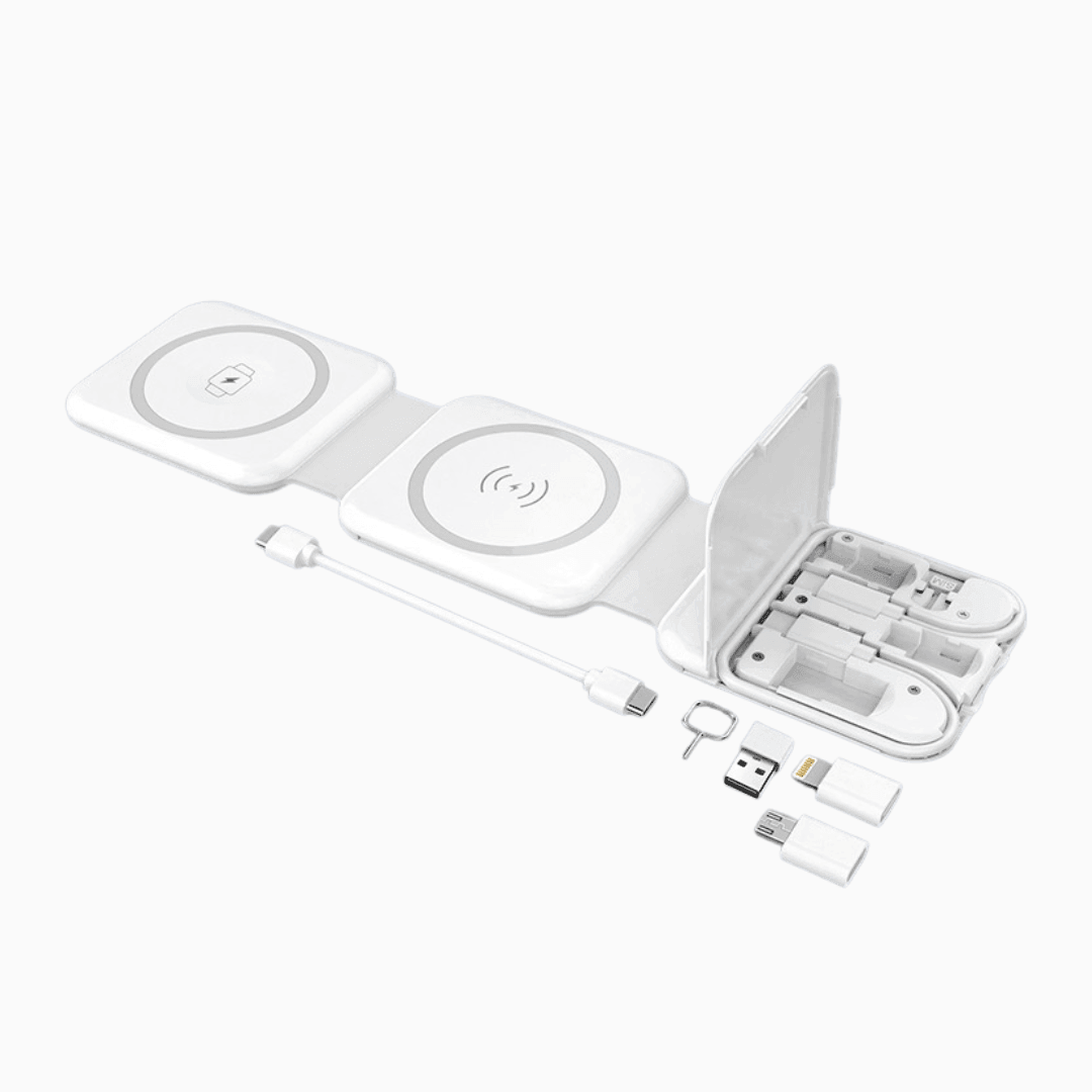 2-in-1 Magsafe Wireless Charger with Accessories-White