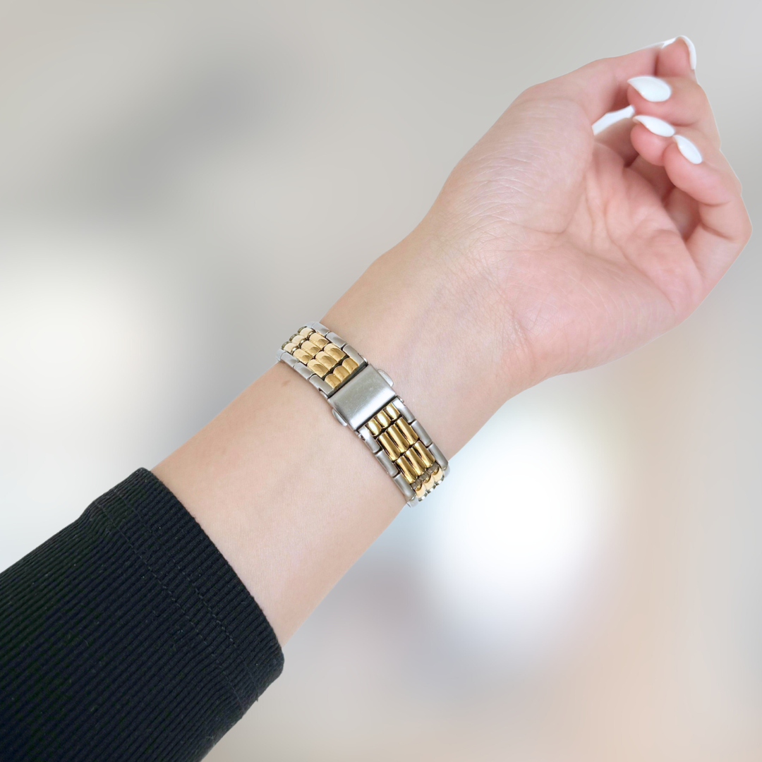 (St-Steel) Moonlight Apple Watch Strap - Two Tone