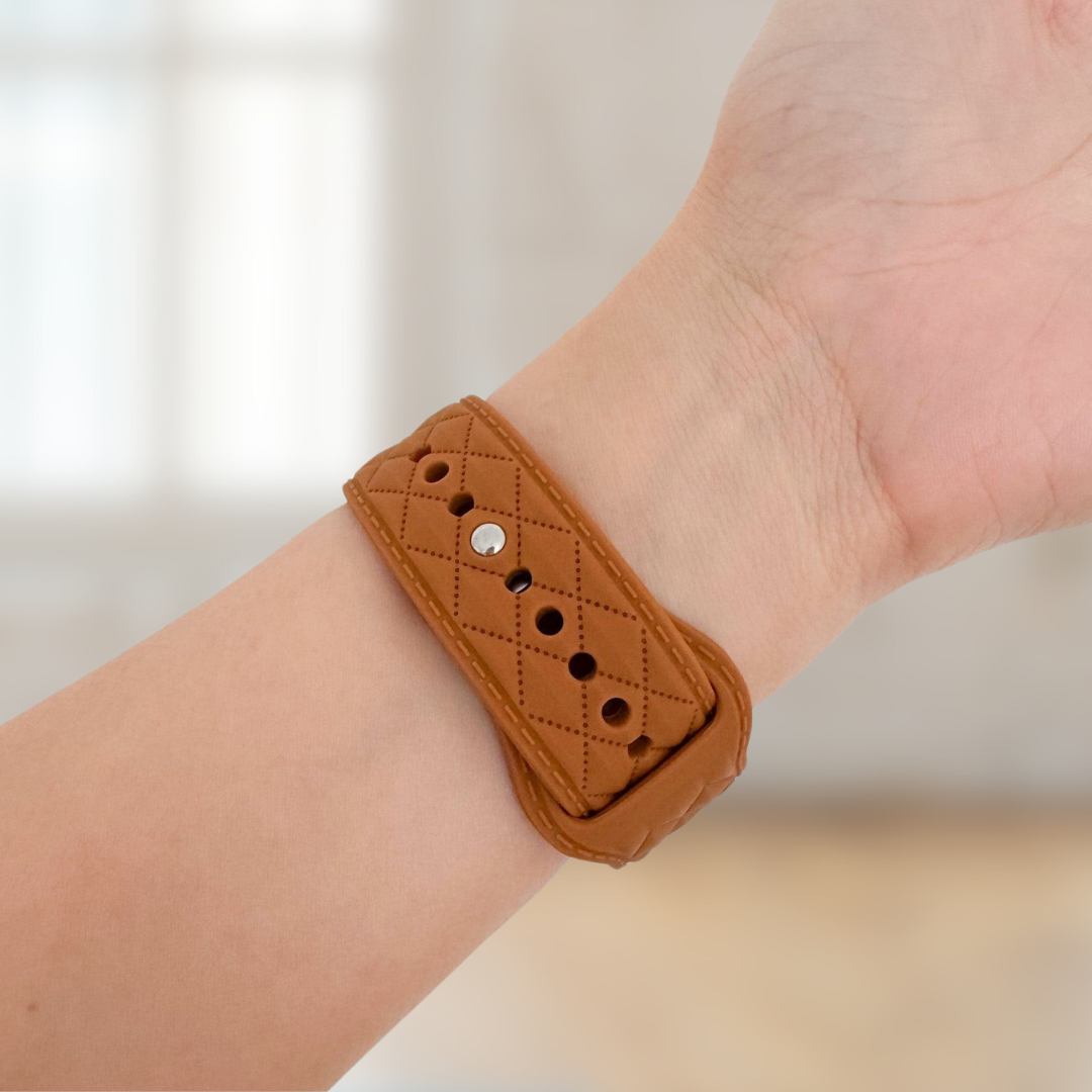 Lattice Silicone Apple Watch Band - Brown