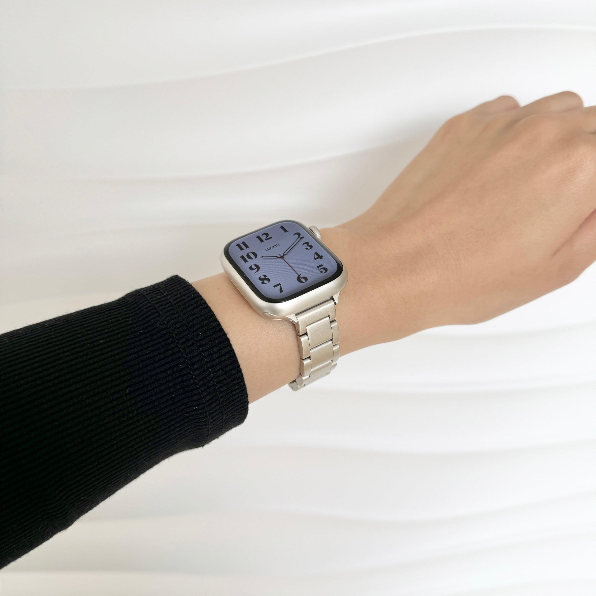 (St-Steel) Slim Moon Apple Watch Strap - Starlight