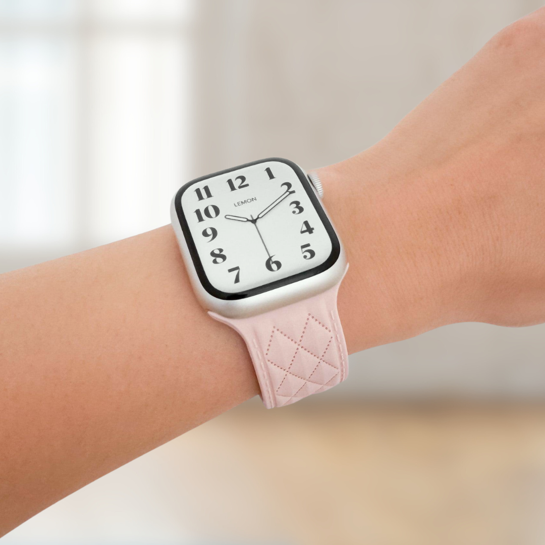 Lattice Silicone Apple Watch Band - Pink