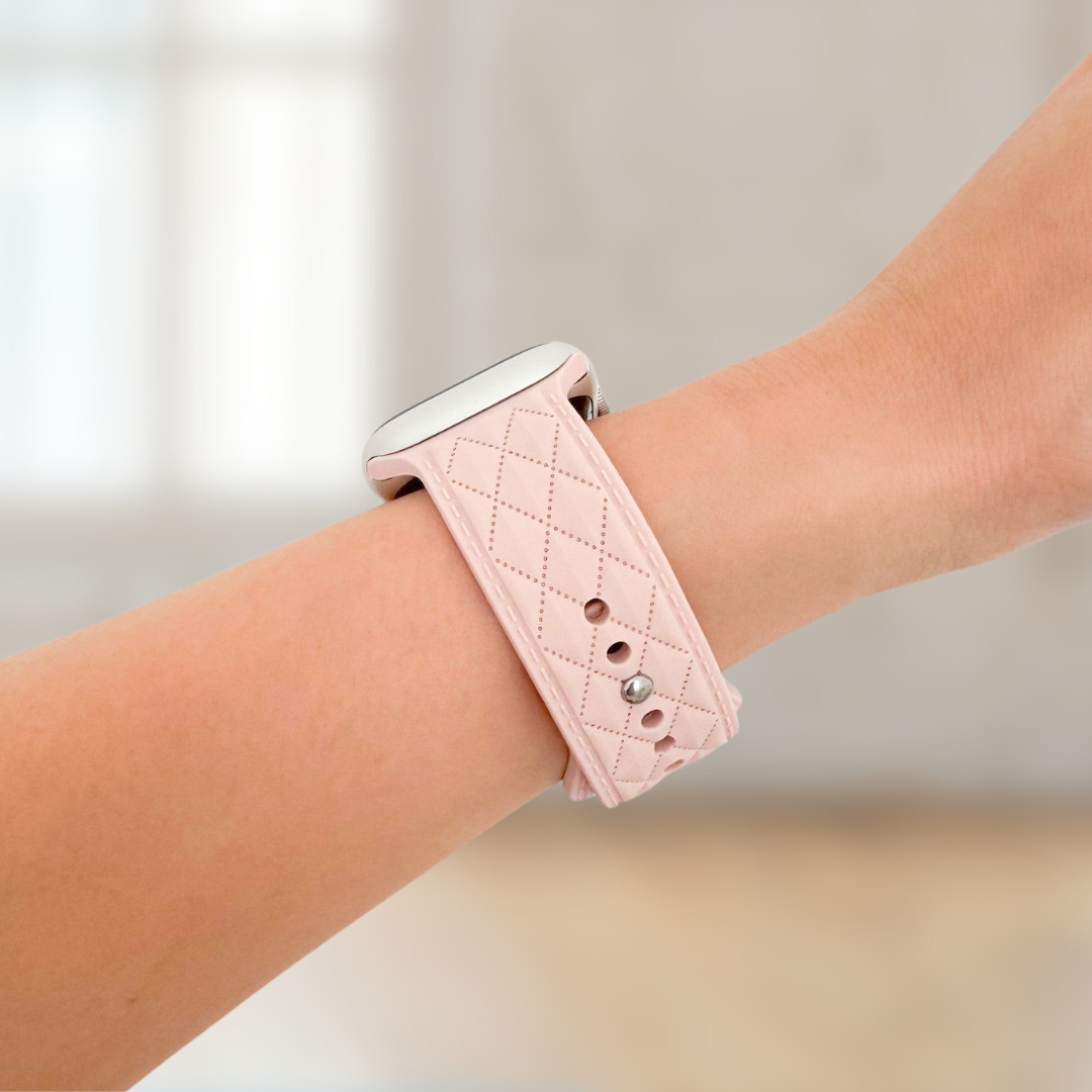 Lattice Silicone Apple Watch Band - Pink