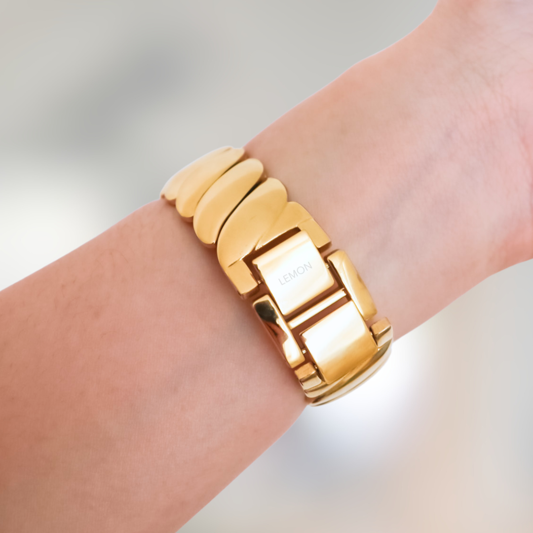 (St-Steel) Twist Glam Apple Watch Bracelet - Gold
