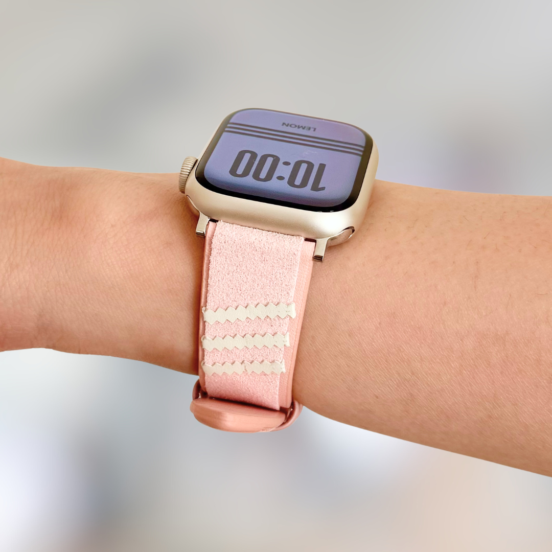 Samba Suede Leather Apple Watch Band - Pink