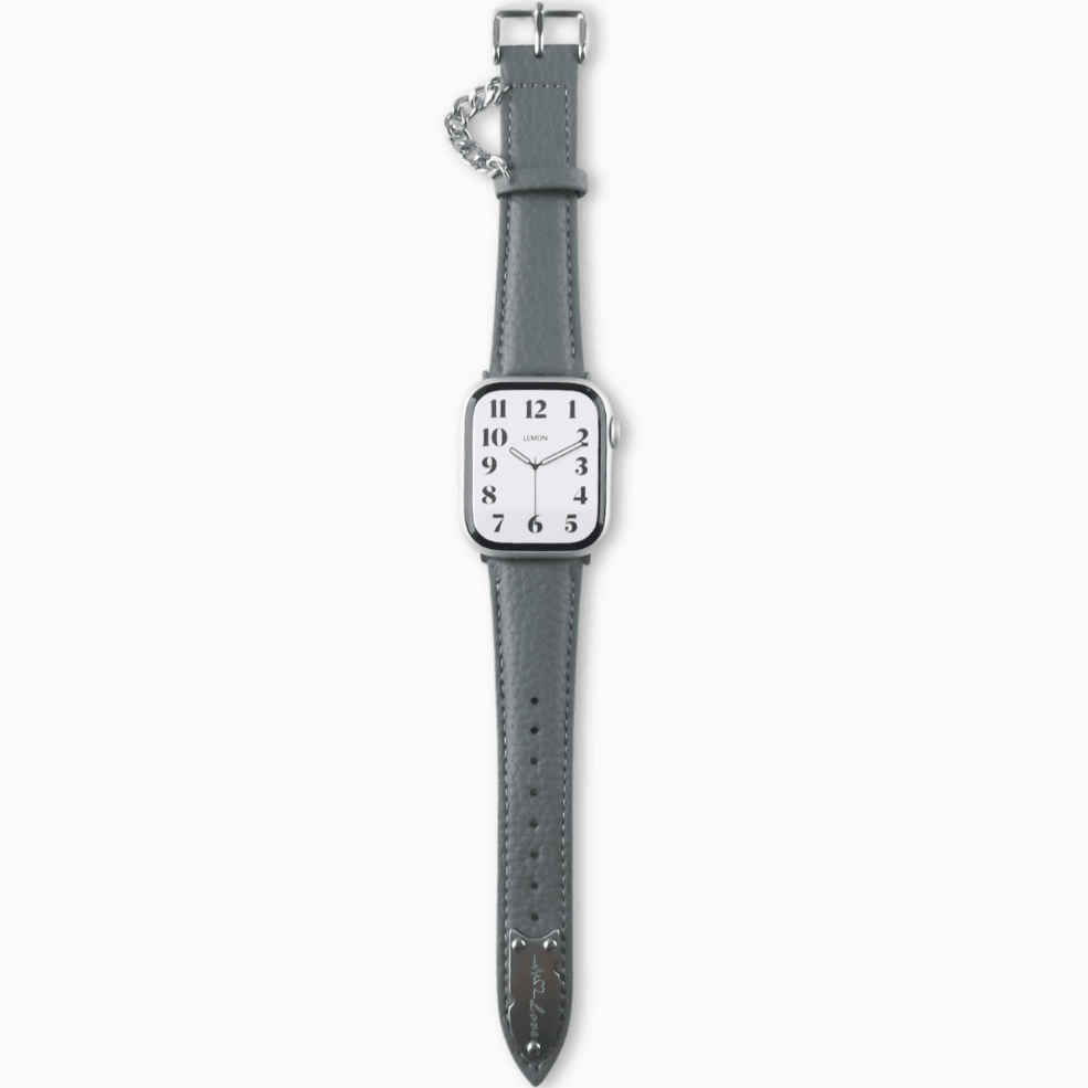 Chain Leather Apple Watch Strap - Grey