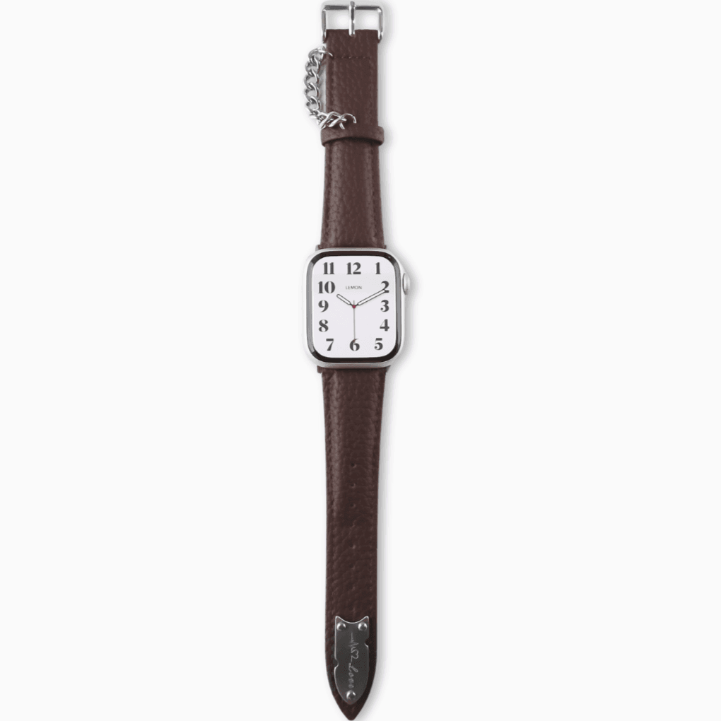 Chain Leather Apple Watch Strap - Brown