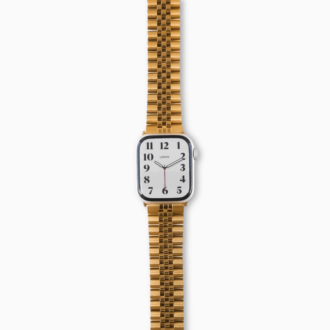 (St-Steel) Jubilee Apple Watch Strap - Gold