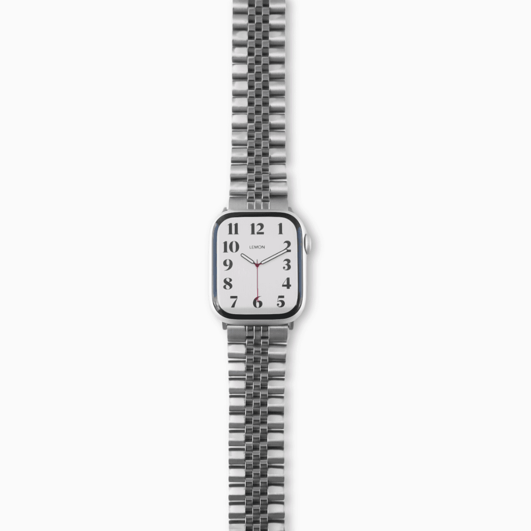 (St-Steel) Jubilee Apple Watch Strap - Silver