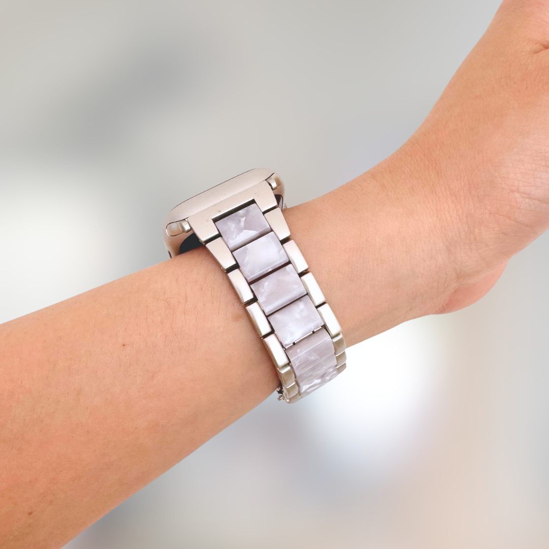 Natural Apple Watch Strap - Pearl White