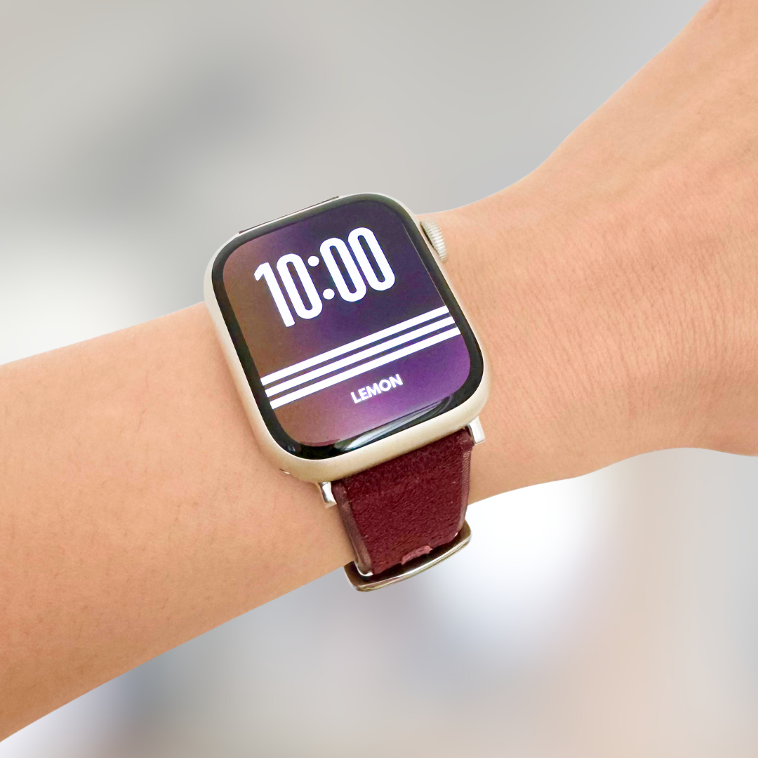 Samba Suede Leather Apple Watch Band - Wine Red