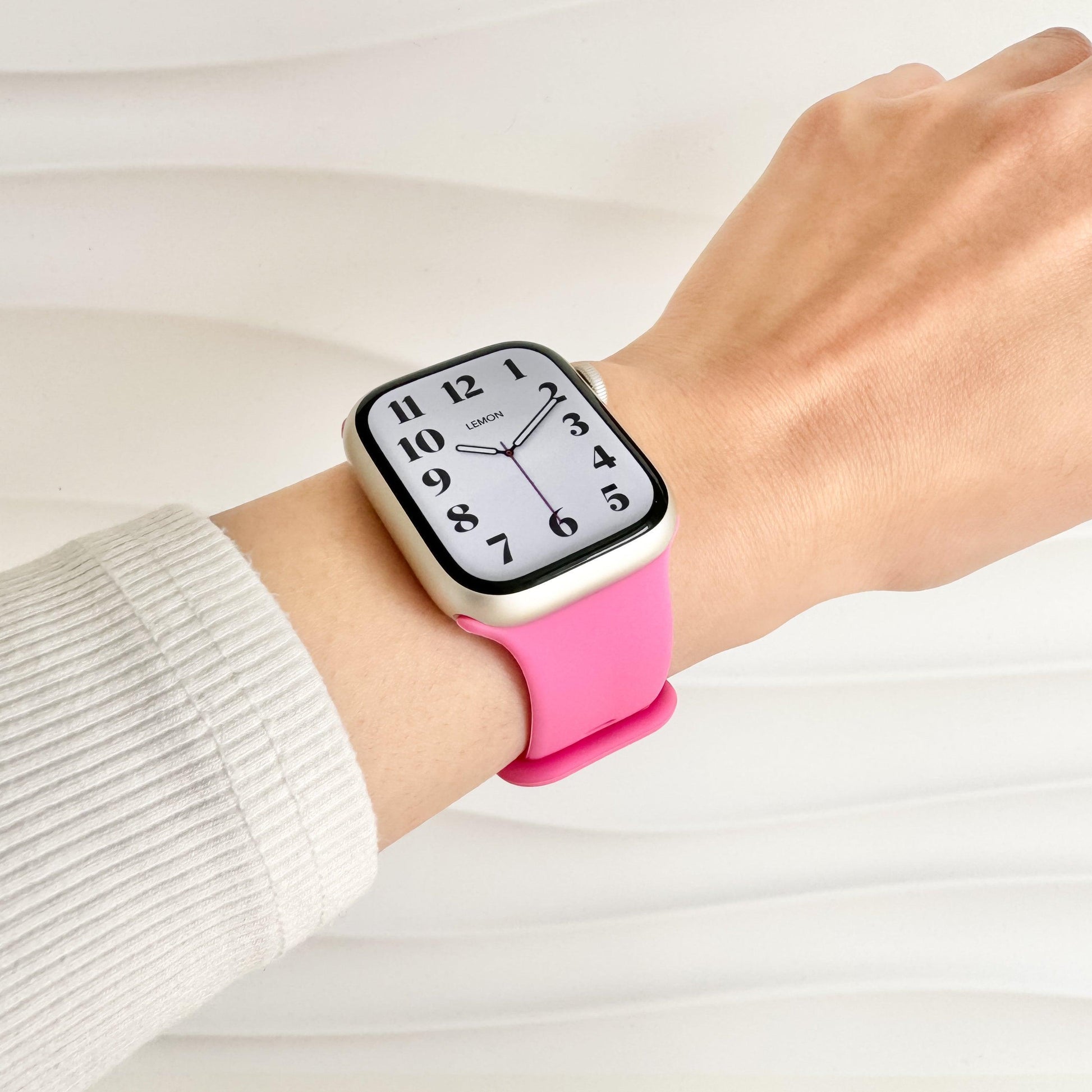 Classic Silicone Knob Apple Watch Band - Barbie Pink