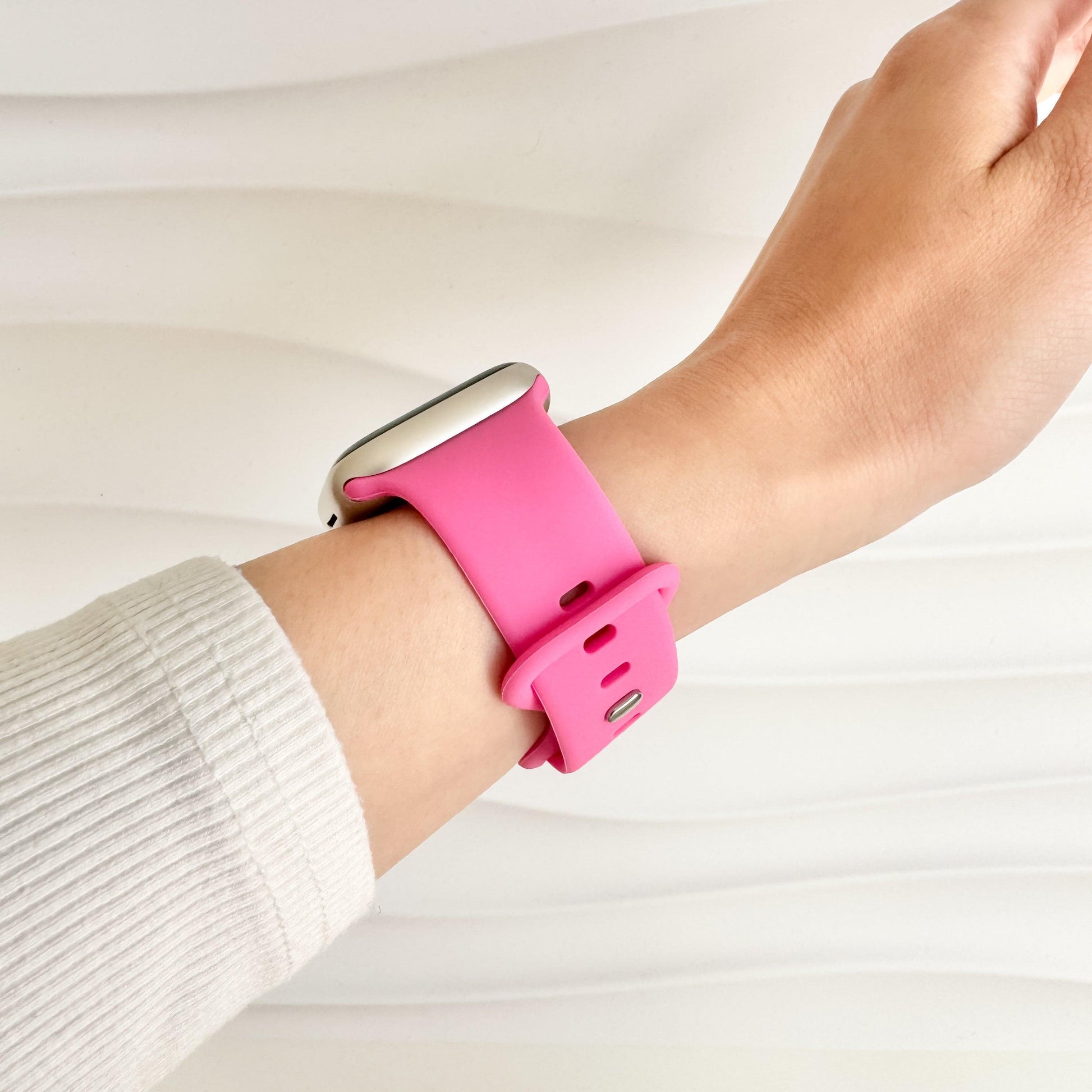 Classic Silicone Knob Apple Watch Band - Barbie Pink