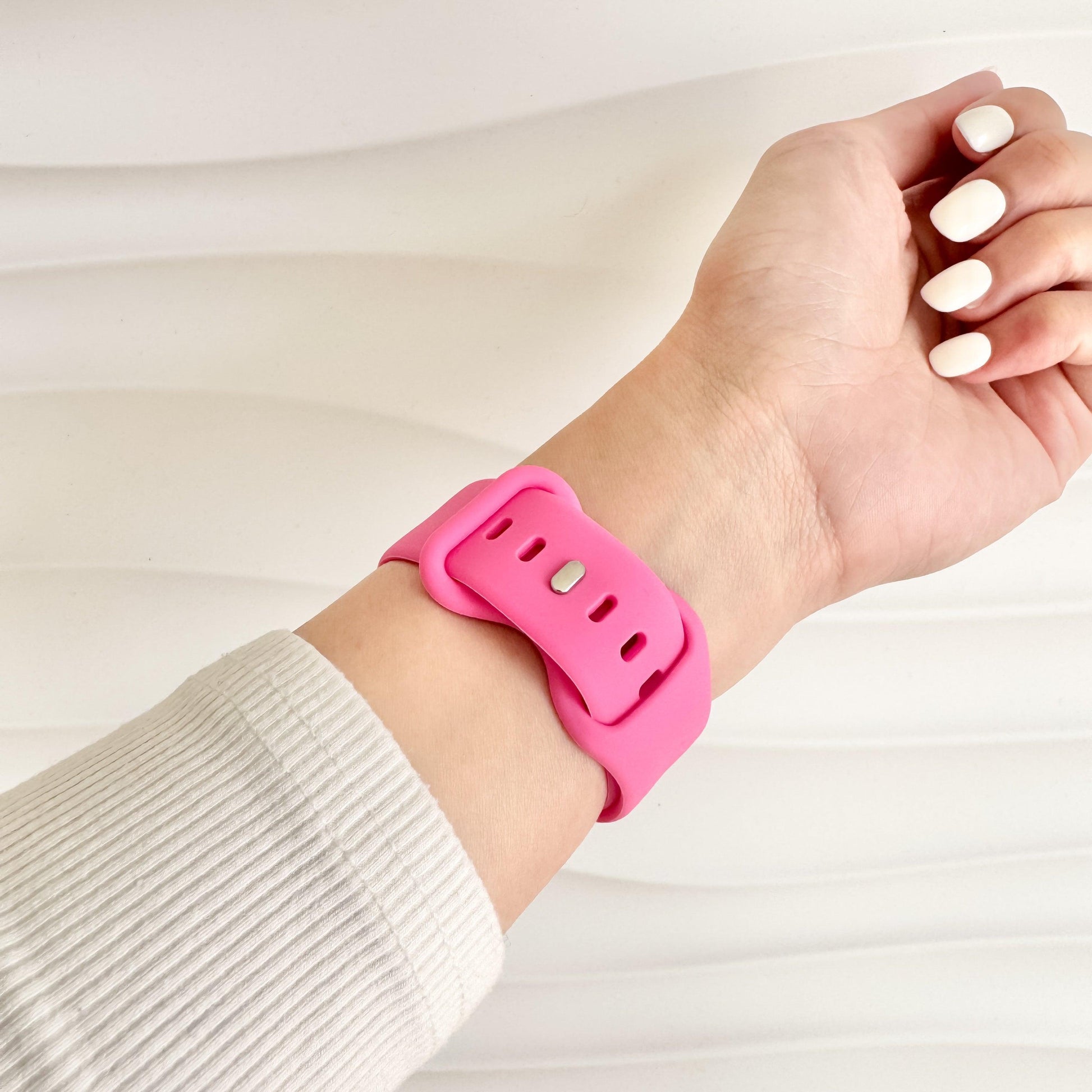 Classic Silicone Knob Apple Watch Band - Barbie Pink