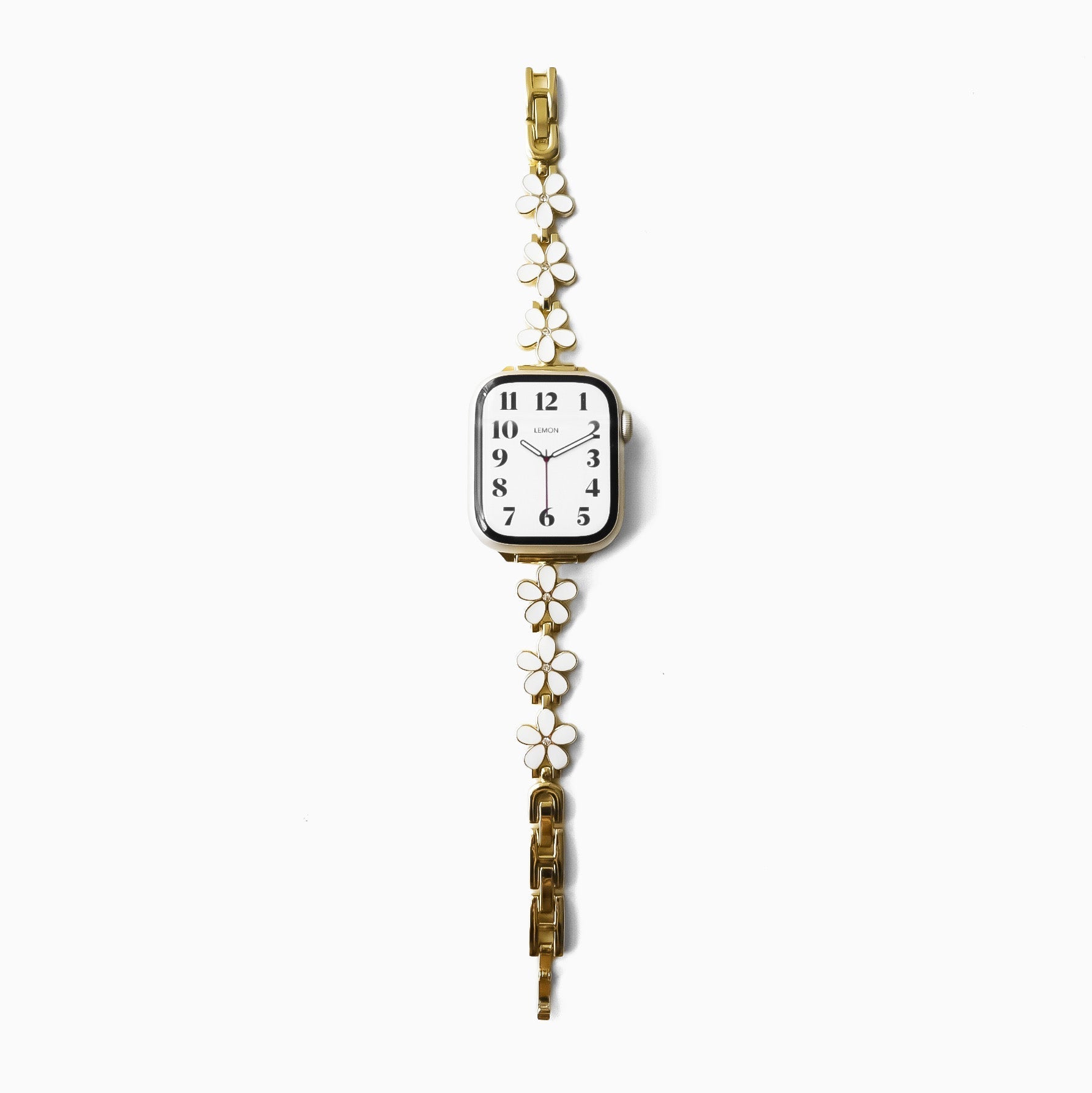 Midnight Fleur Apple Watch Bracelet - White