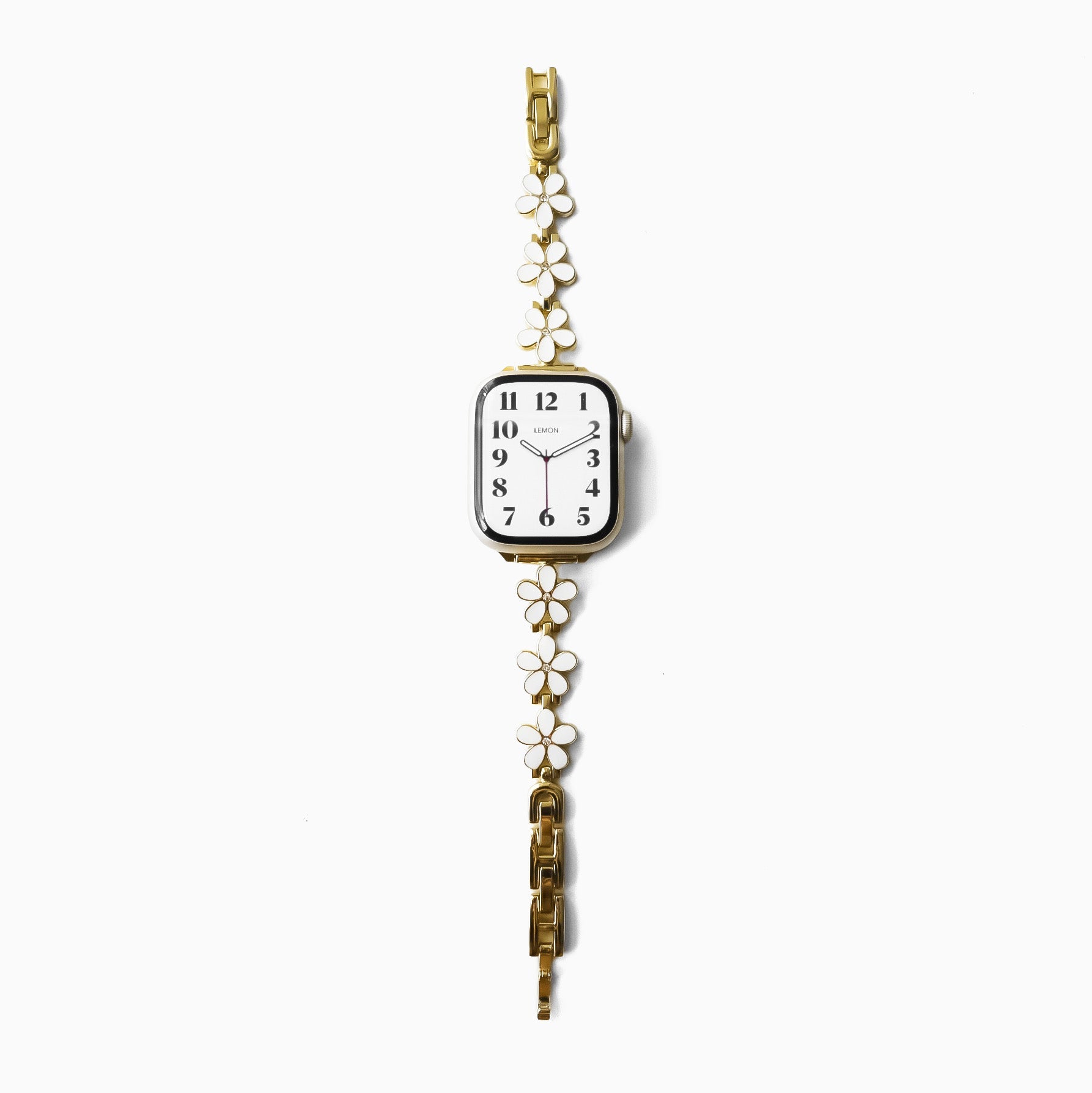 Midnight Fleur Apple Watch Bracelet - White