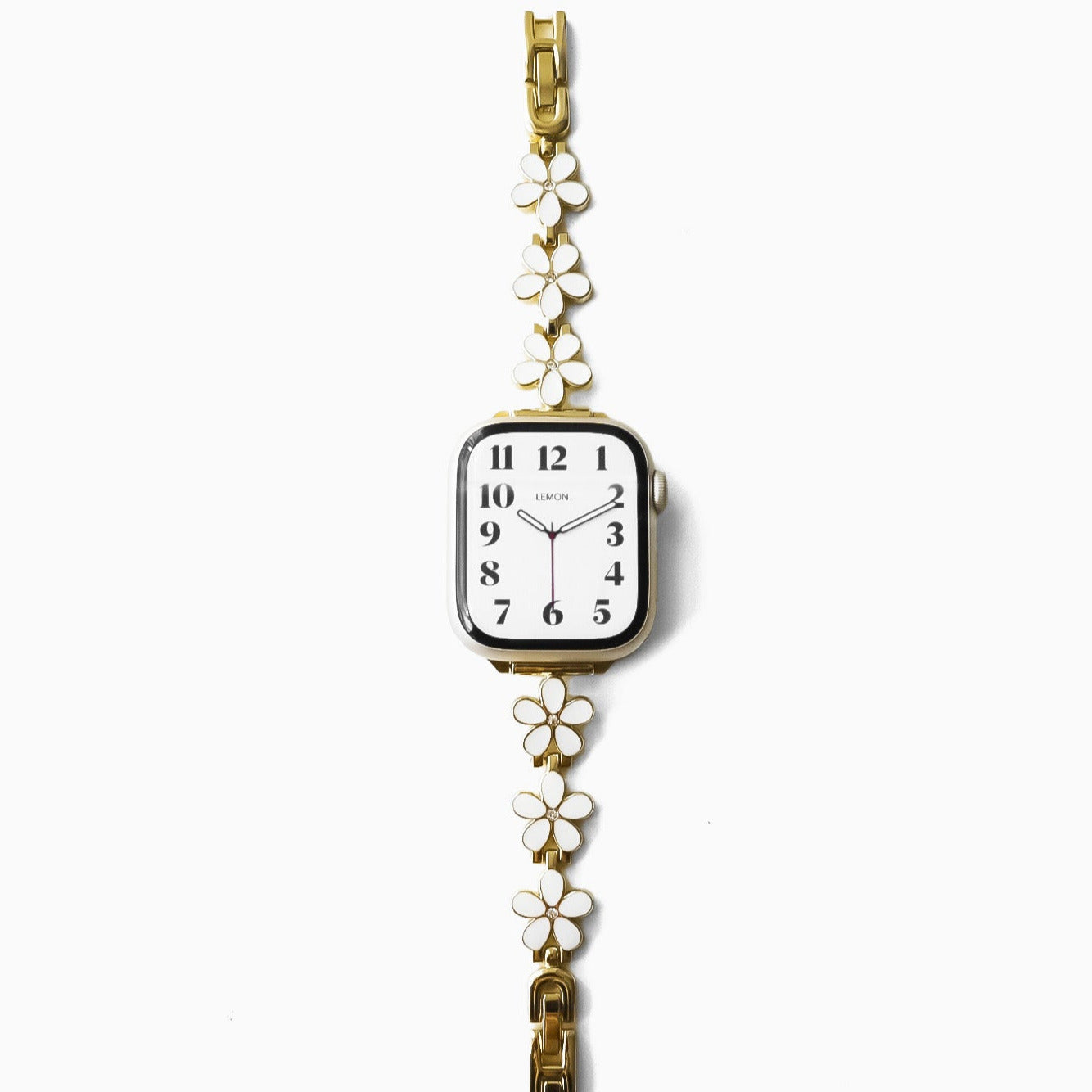 Midnight Fleur Apple Watch Bracelet - White