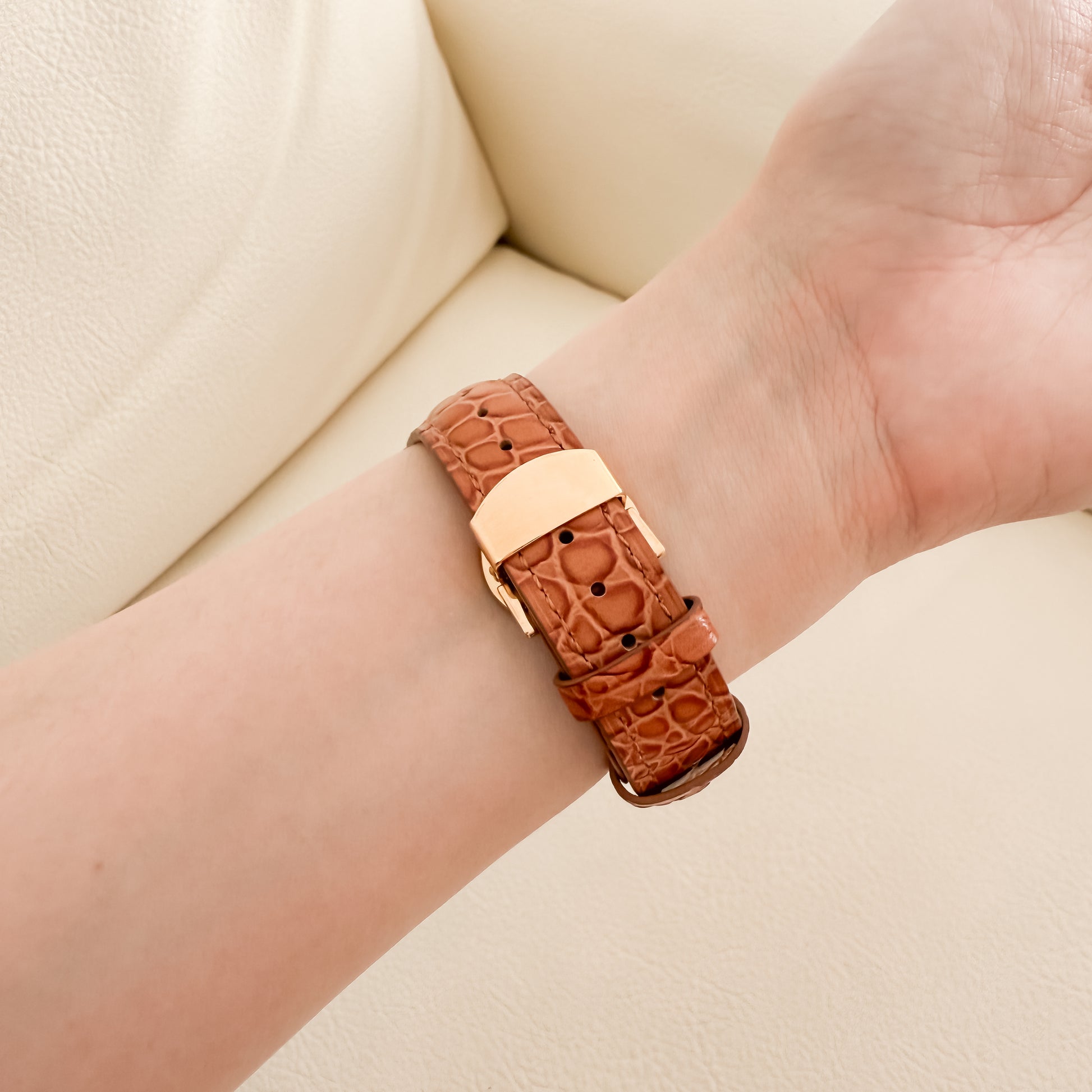 Alligator Leather Apple Watch Strap - Brown