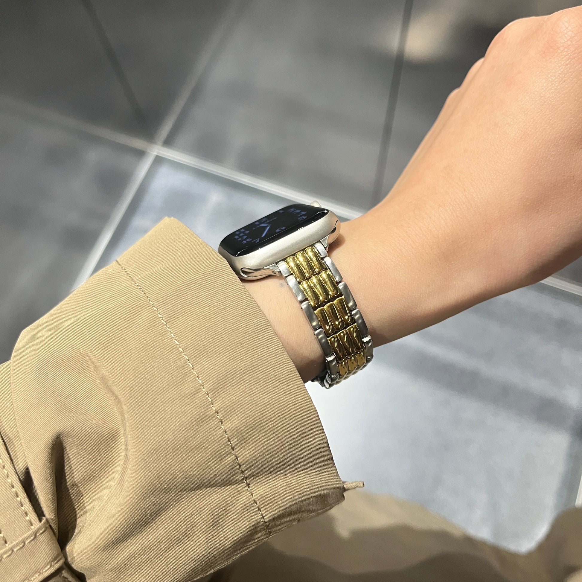 (St-Steel) Moonlight Apple Watch Strap - Two Tone