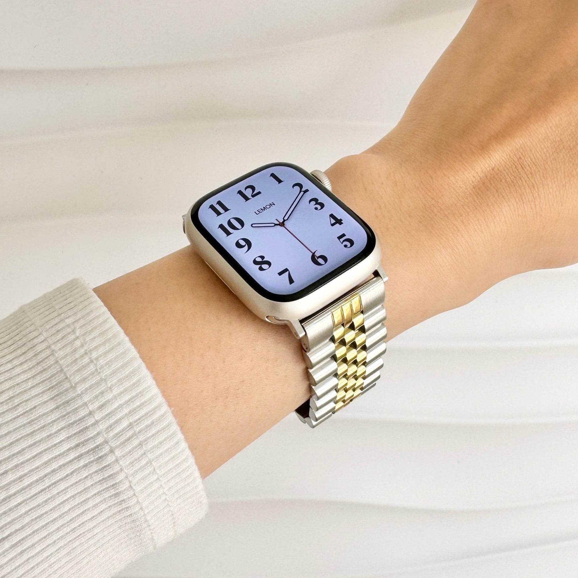 (St-Steel) Jubilee Apple Watch Strap - Two Tone
