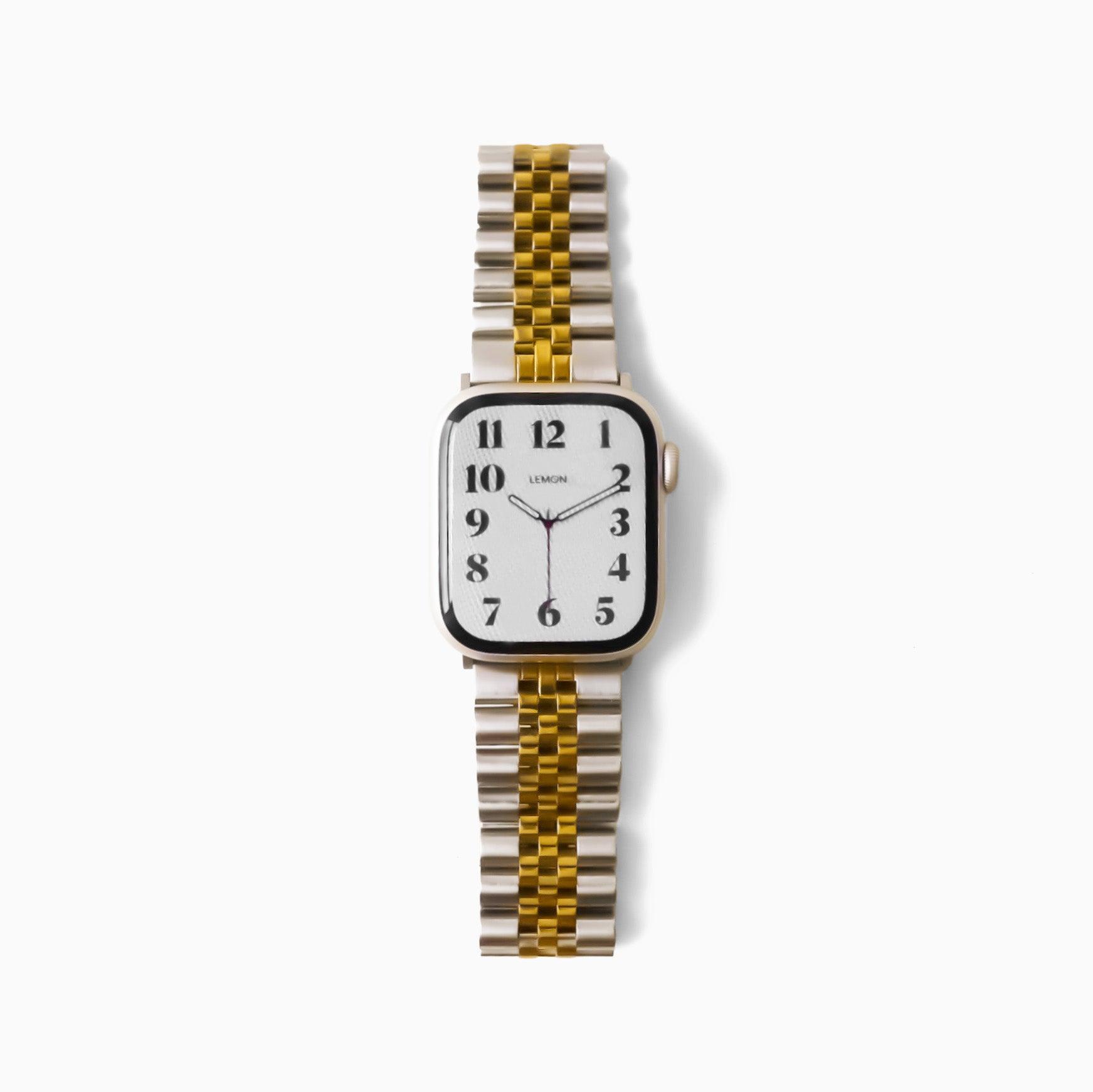 (St-Steel) Jubilee Apple Watch Strap - Two Tone