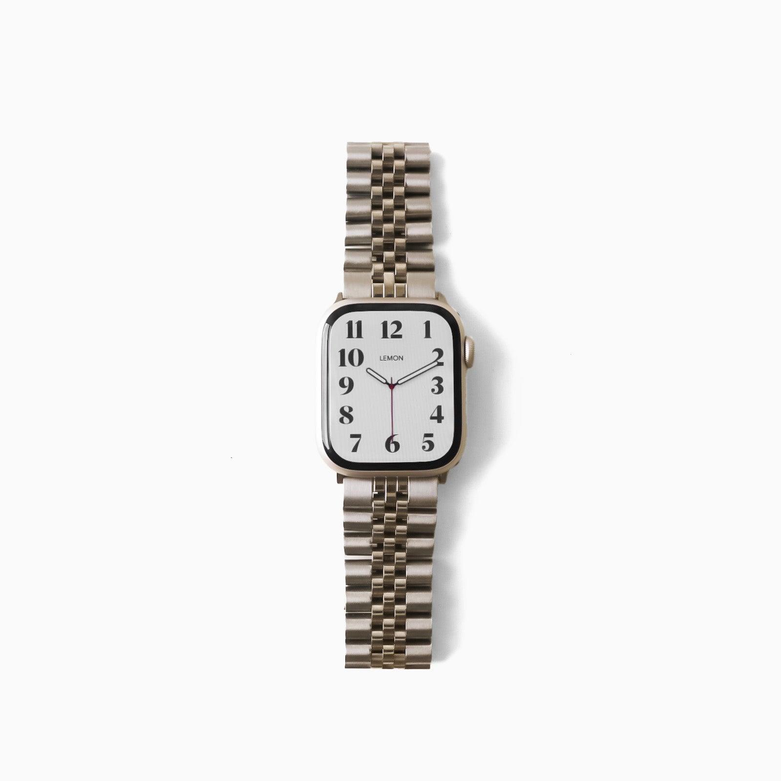 (St-Steel) Jubilee Apple Watch Strap - Silver