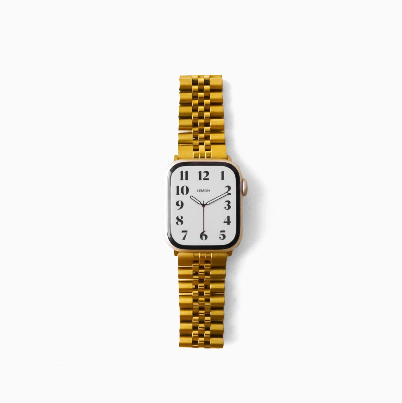 (St-Steel) Jubilee Apple Watch Strap - Gold