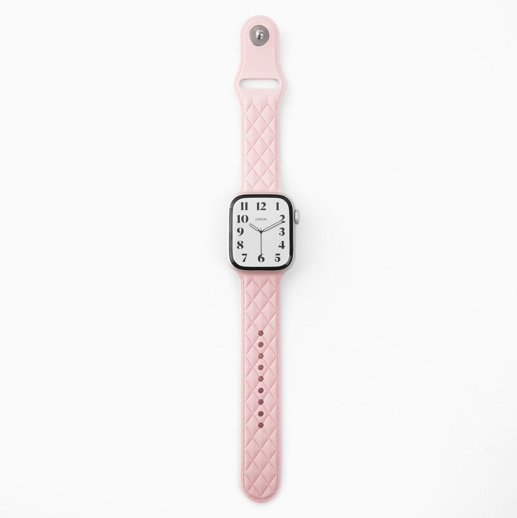 Lattice Silicone Apple Watch Band - Pink