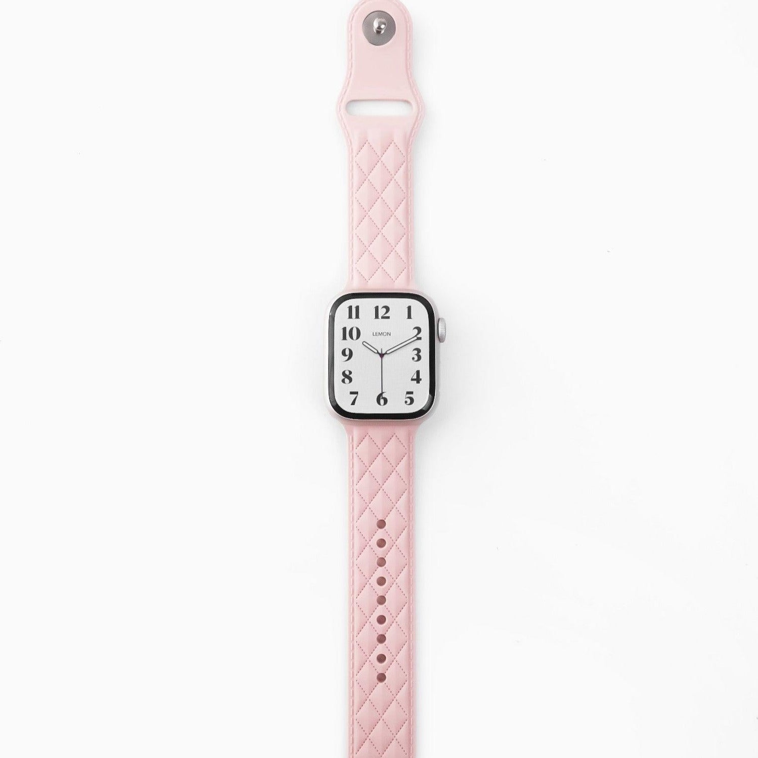 Lattice Silicone Apple Watch Band - Pink