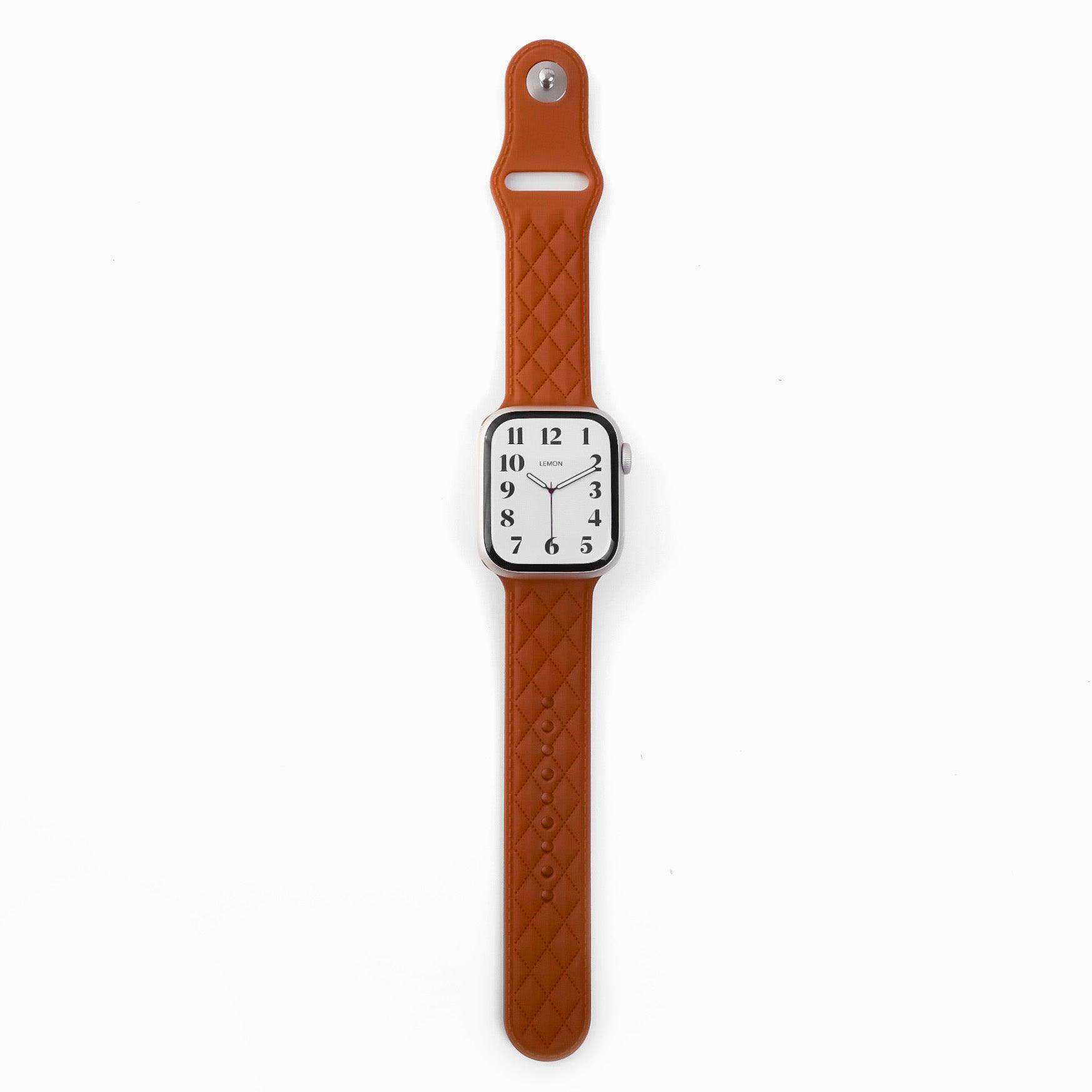 Lattice Silicone Apple Watch Band - Brown