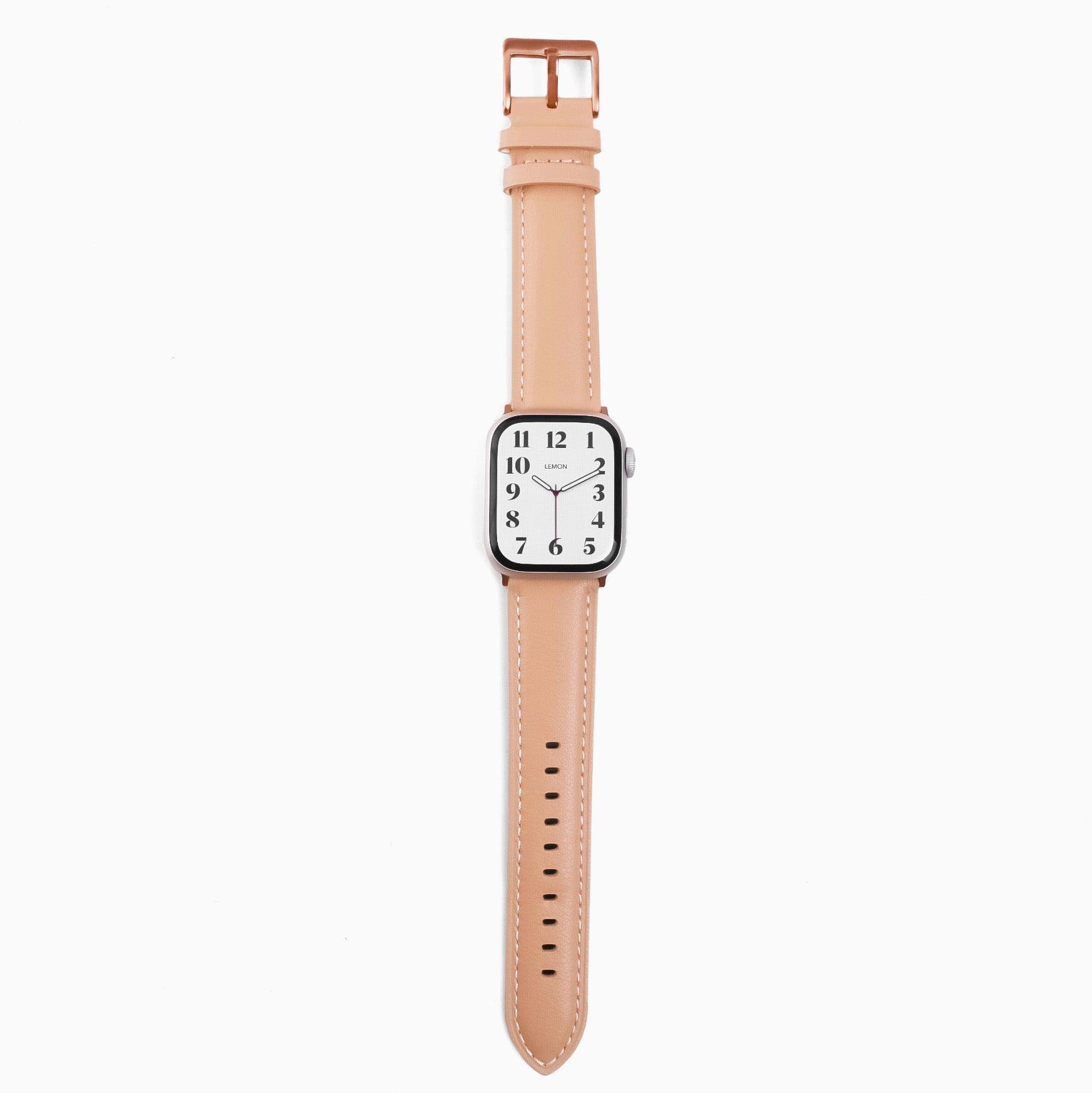 Soft Leather Apple Watch Strap - Sand Beige