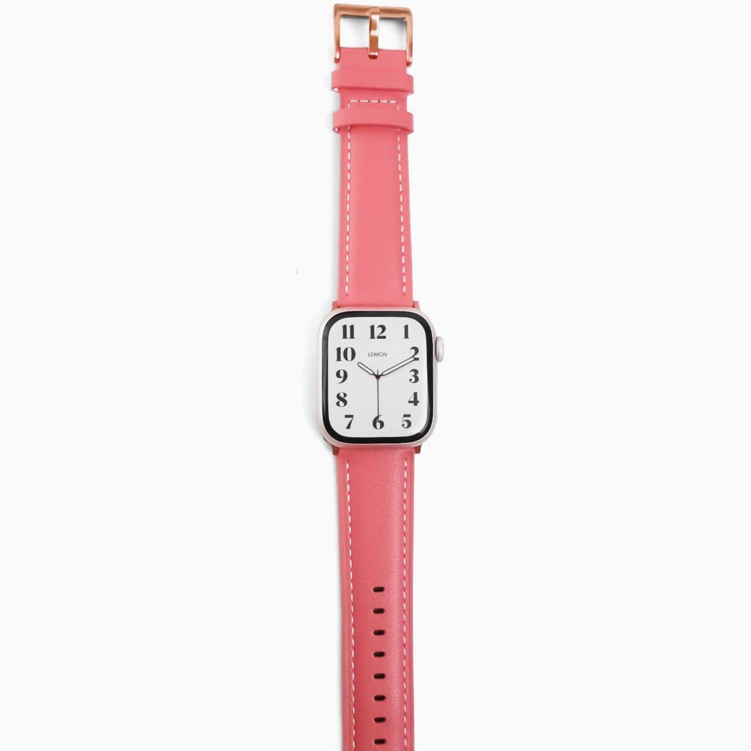 Soft Leather Apple Watch Strap - Vibrant Rose