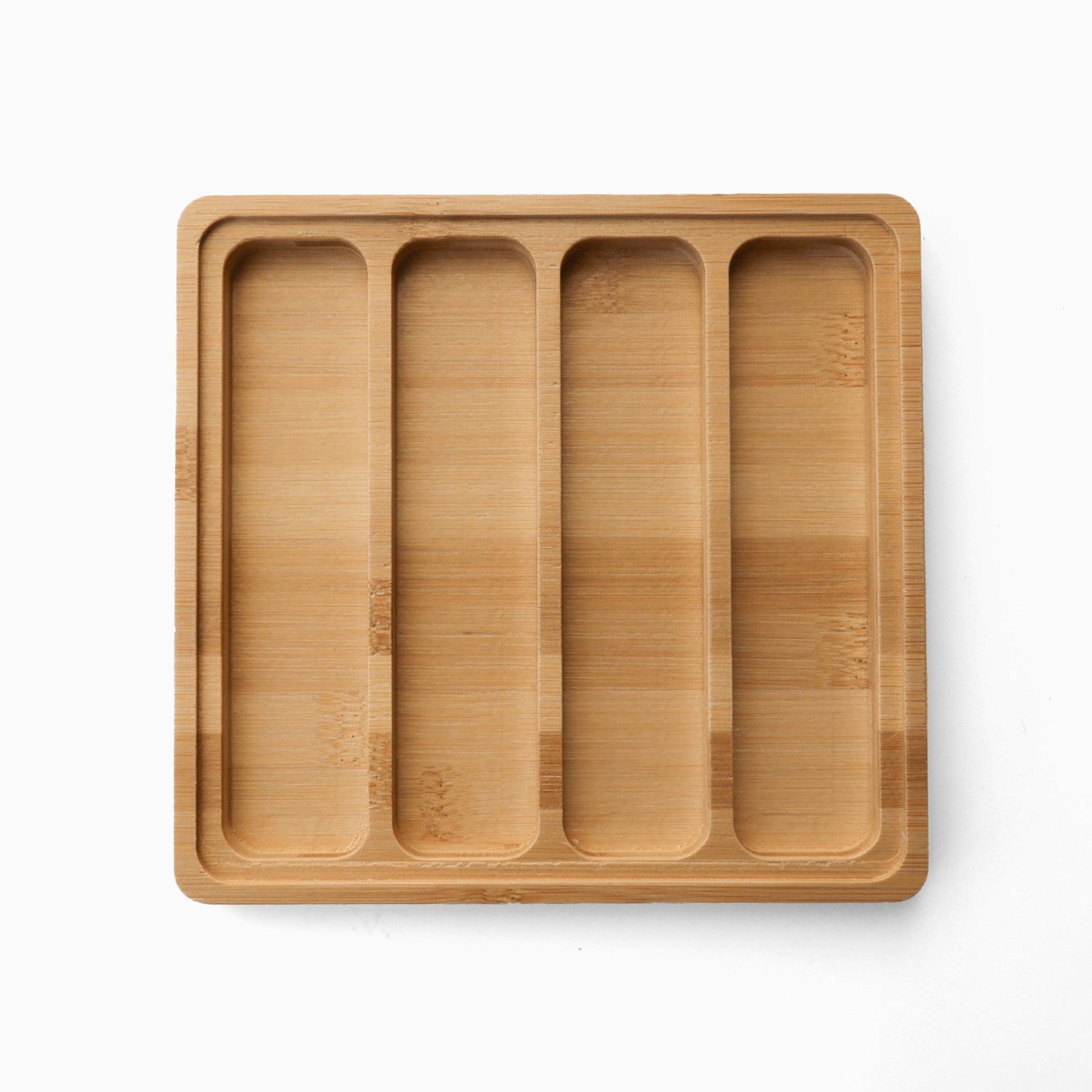 Plateau de présentation et rangement pour bracelets de montre en bambou avec couvercle (4 emplacements)