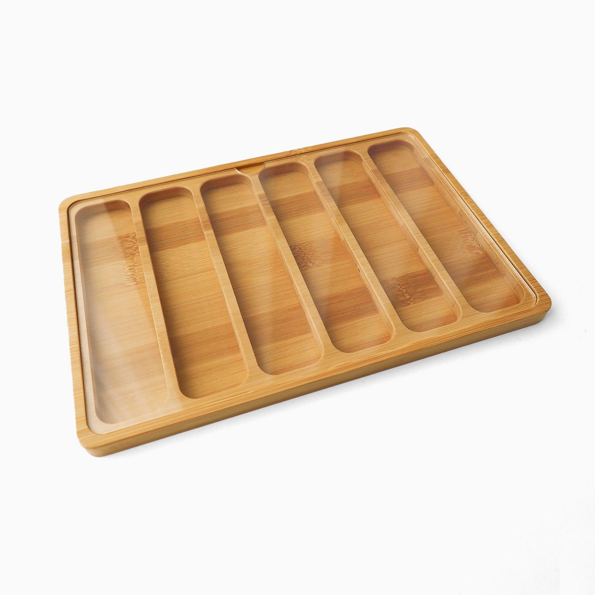 Bamboo Watch Band Display & Storage Plate with Lid (6 slots)