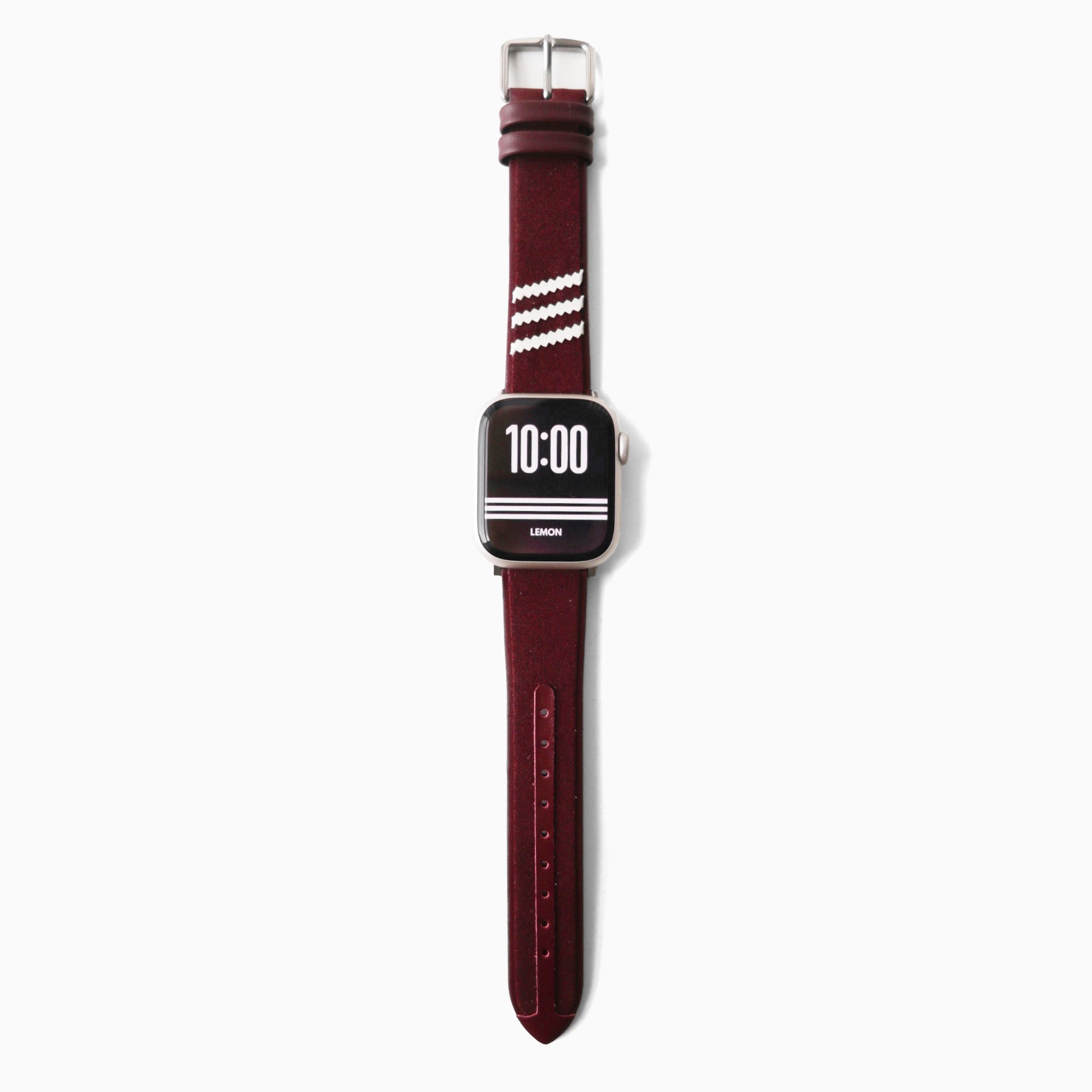 Samba Suede Leather Apple Watch Band - Wine Red