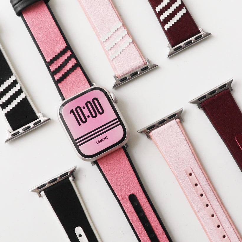 Samba Suede Leather Apple Watch Band - Wine Red