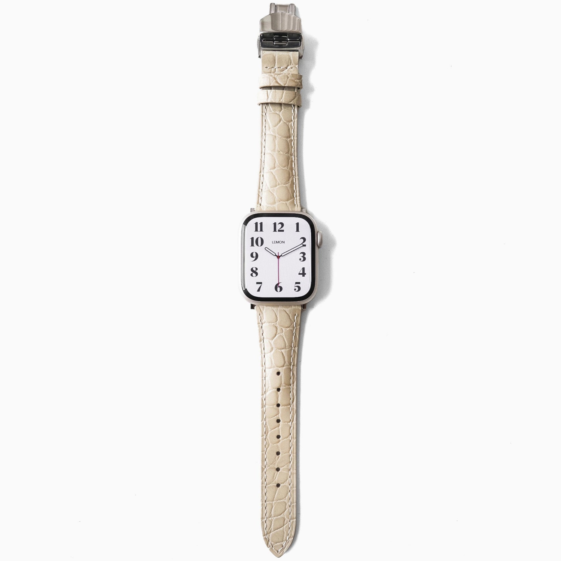 Alligator Leather Apple Watch Strap - Starlight