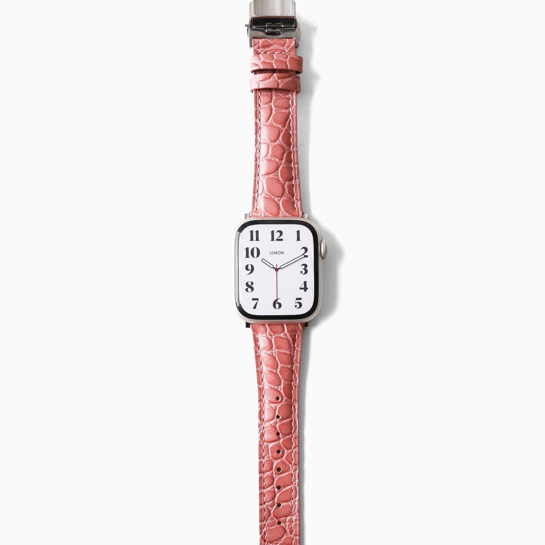 Alligator Leather Apple Watch Strap - Pink