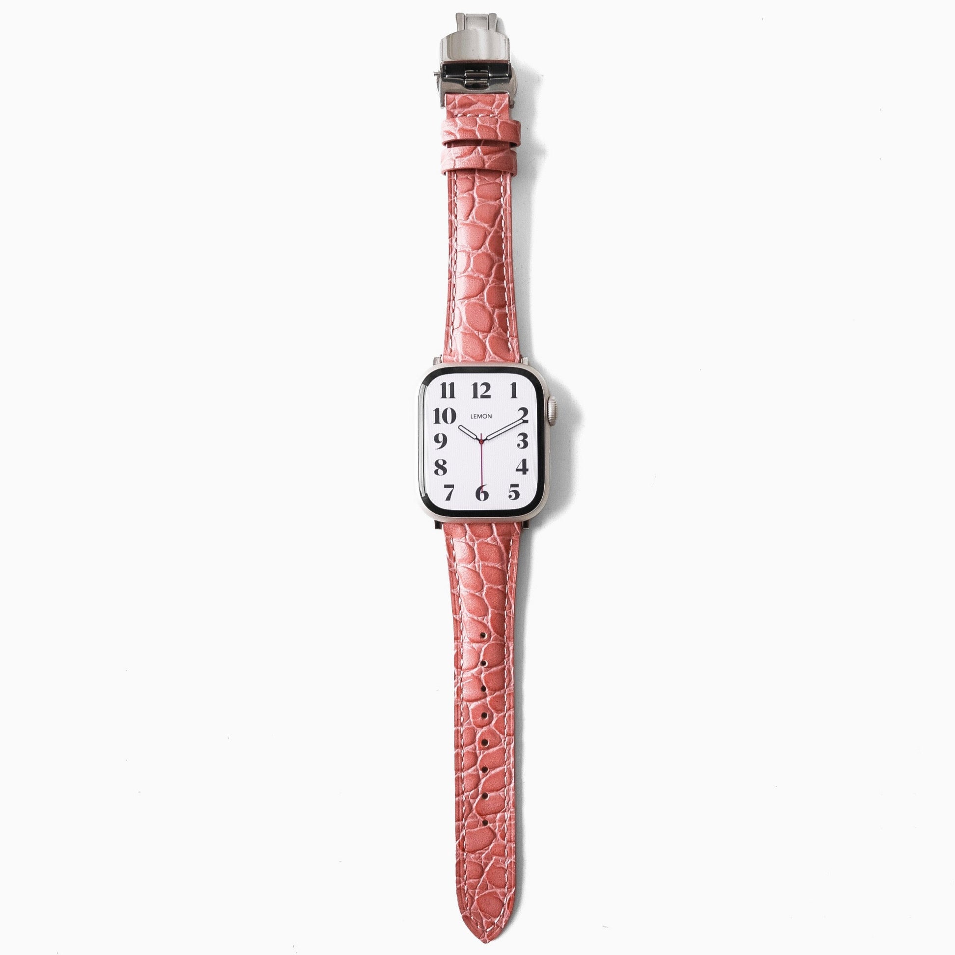 Alligator Leather Apple Watch Strap - Pink