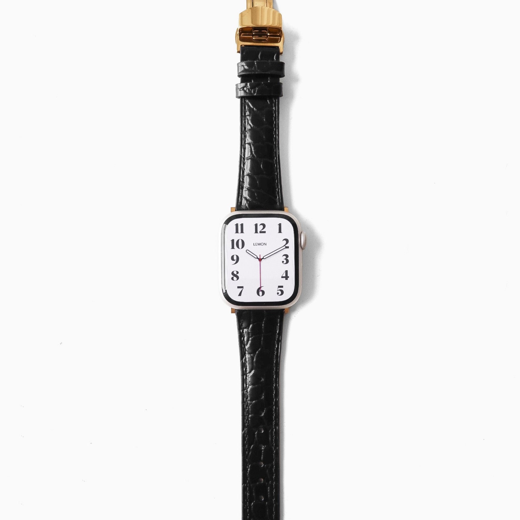 Alligator Leather Apple Watch Strap - Black