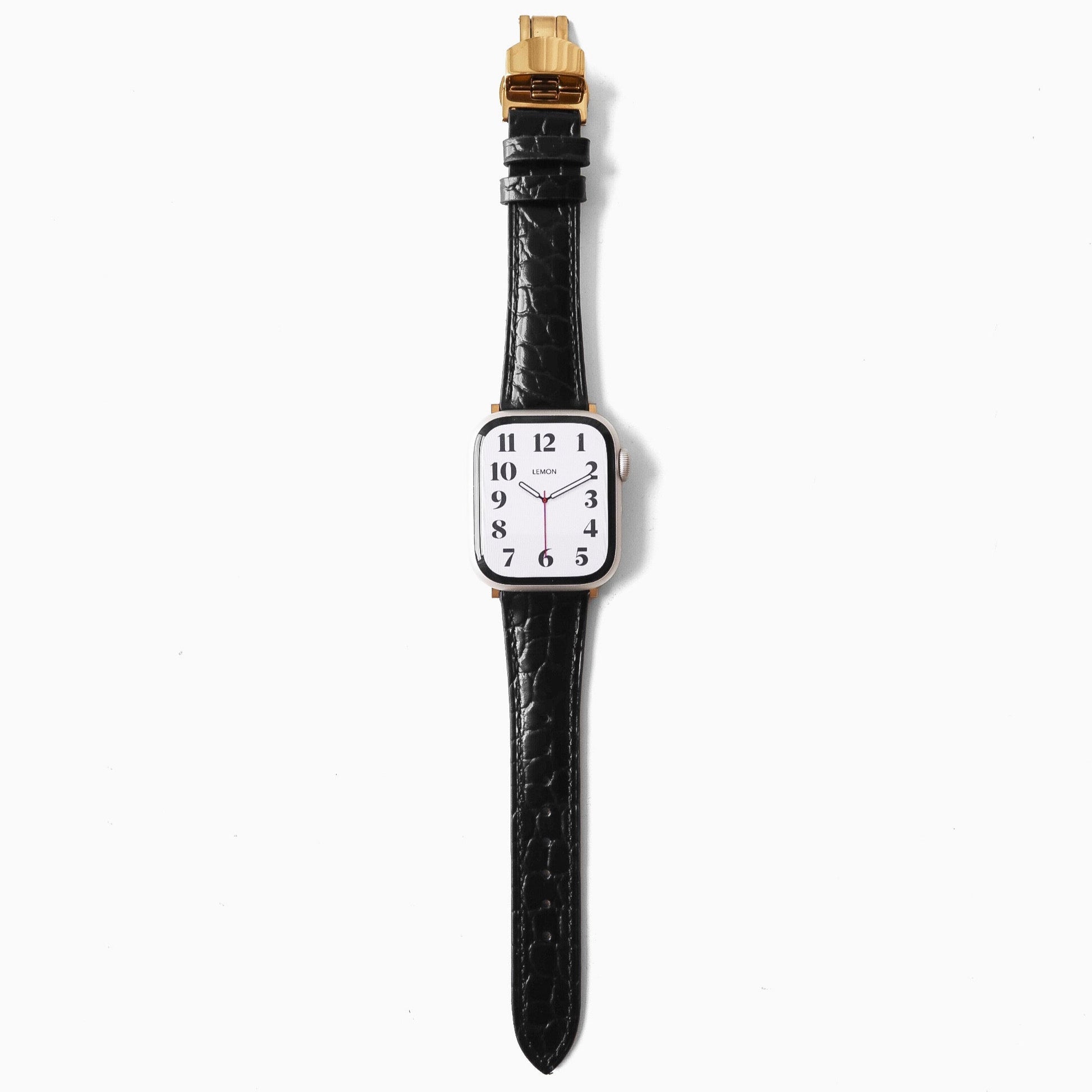 Alligator Leather Apple Watch Strap - Black