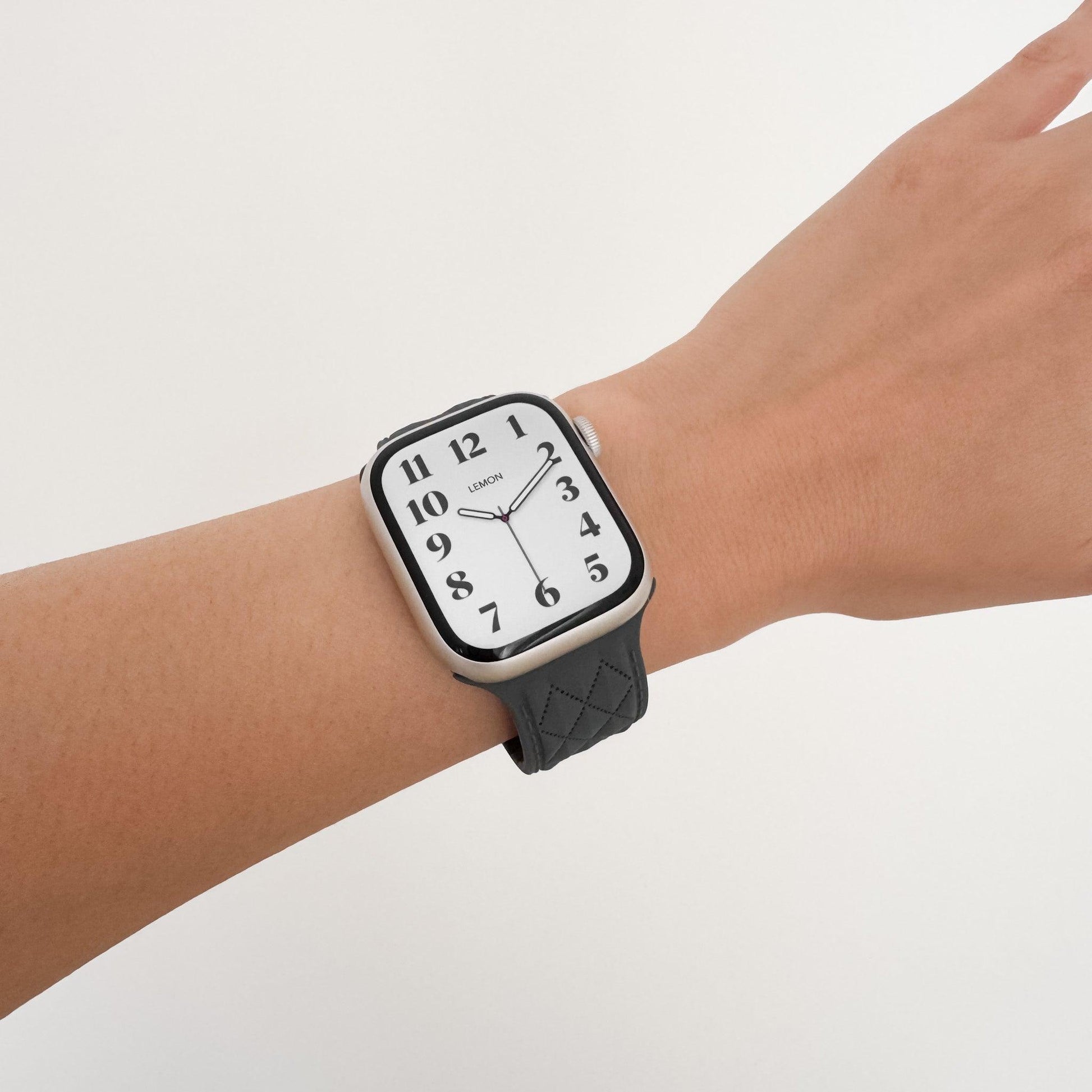 Lattice Silicone Apple Watch Band - Grey