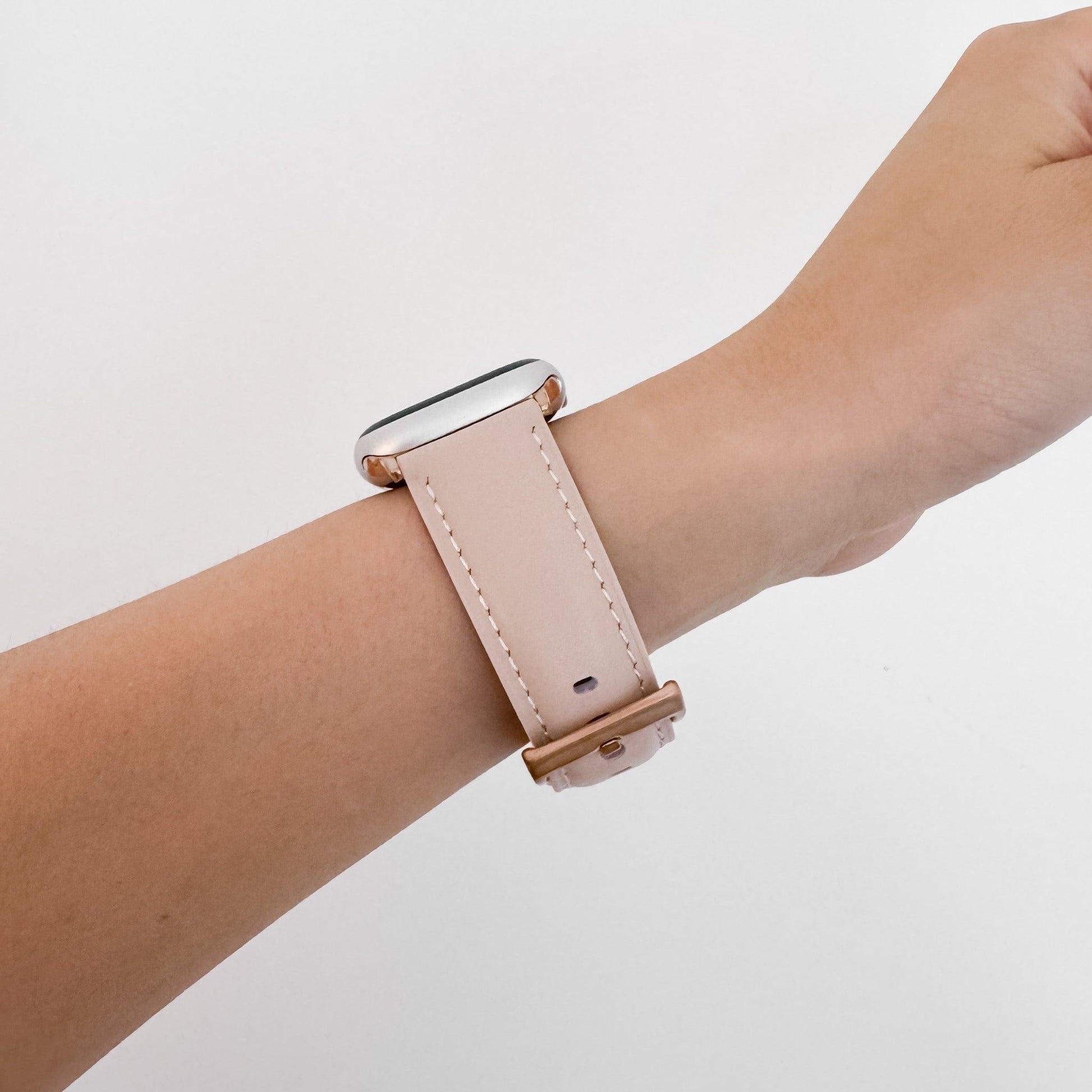 Soft Leather Apple Watch Strap - Blush Pink